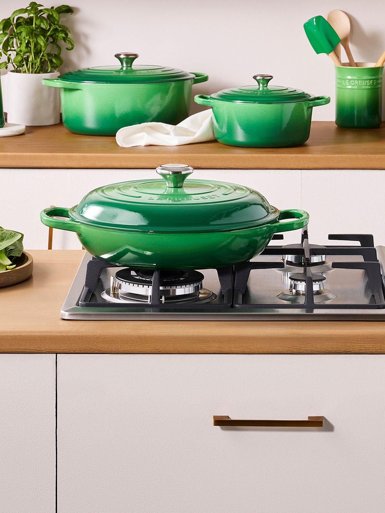undefined 30 cm Shallow Cast Iron Casserole Dish - Green