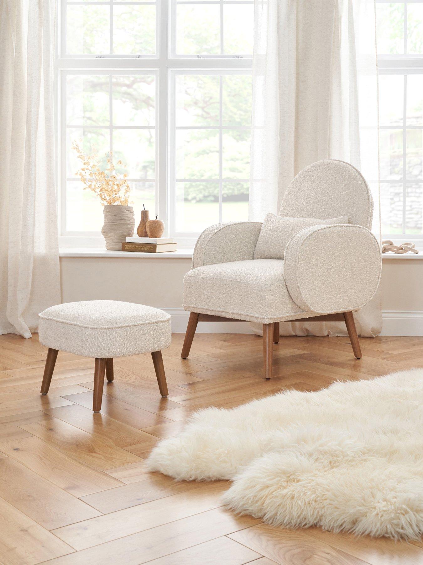 Image 1 of 6 of Tutti Bambini Micah Rocking Chair & Footstool - Boucle Fresh Cream