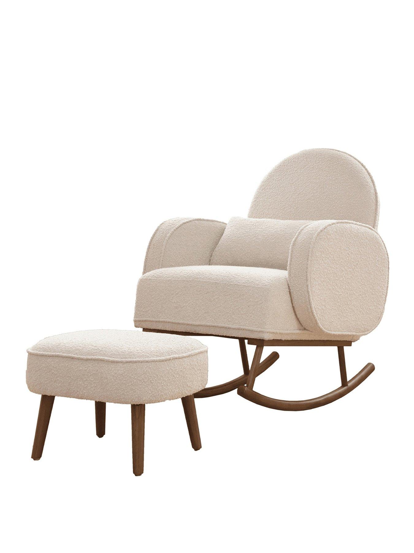 Image 2 of 6 of Tutti Bambini Micah Rocking Chair & Footstool - Boucle Fresh Cream