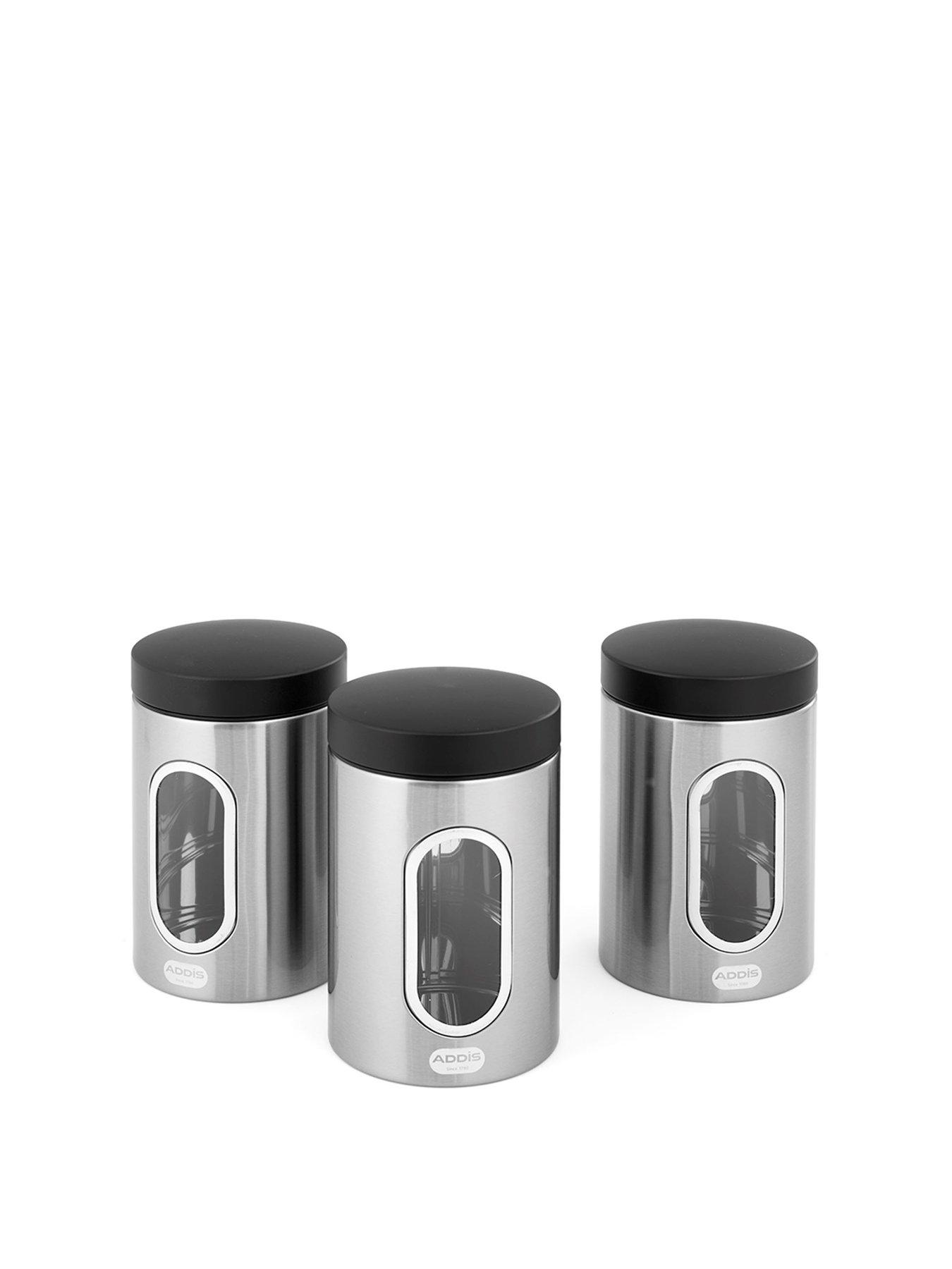 Addis Stainless Steel Canister With Window - 3 Pack