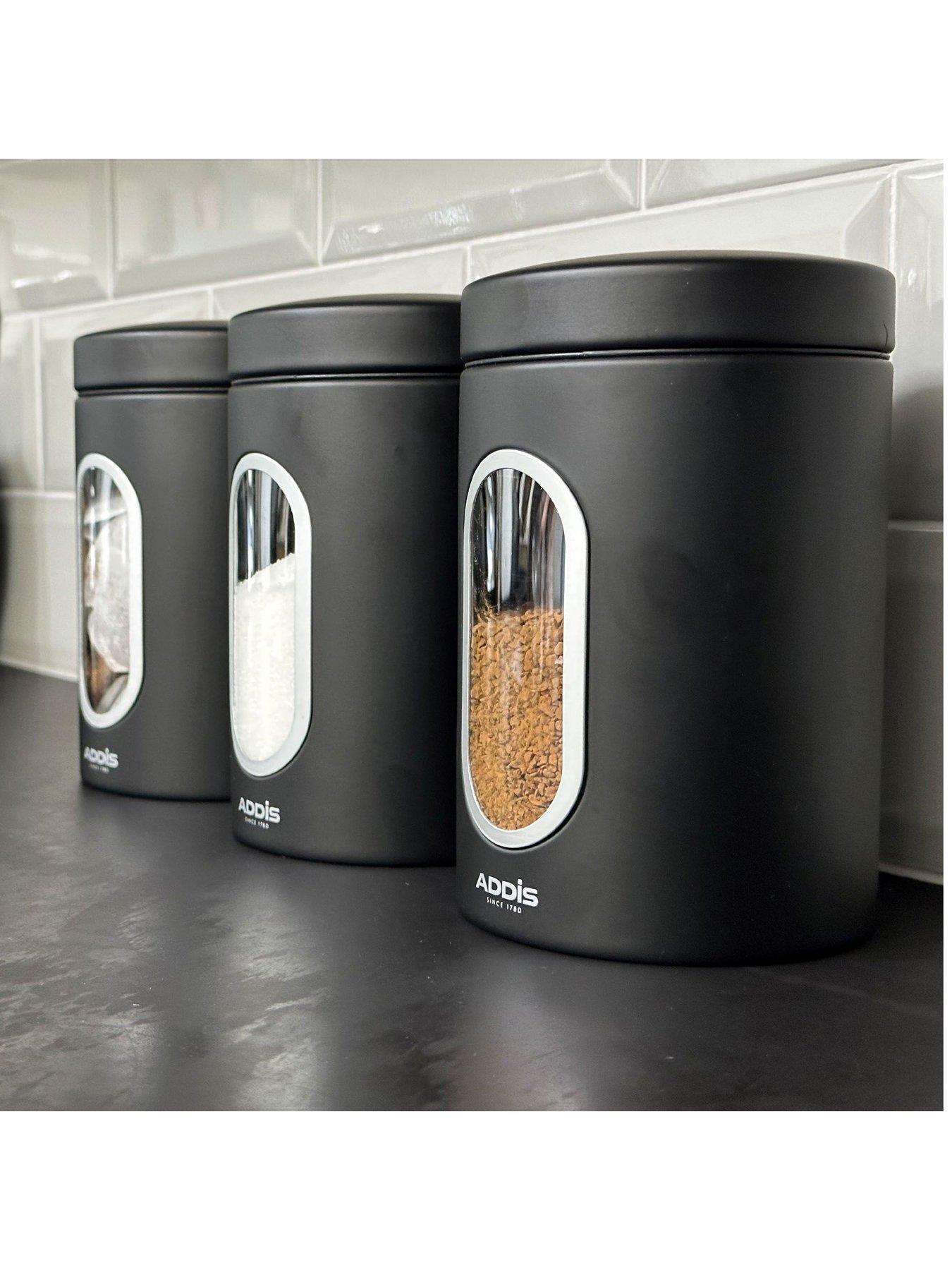 Image 2 of 6 of Addis Black Canister With Window - 3 Pack