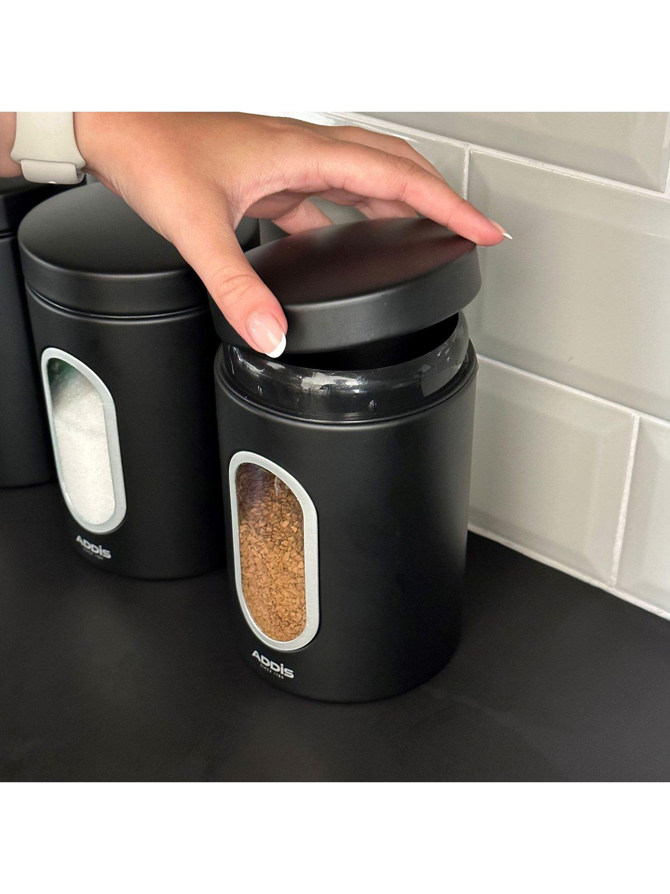 Image 3 of 6 of Addis Black Canister With Window - 3 Pack