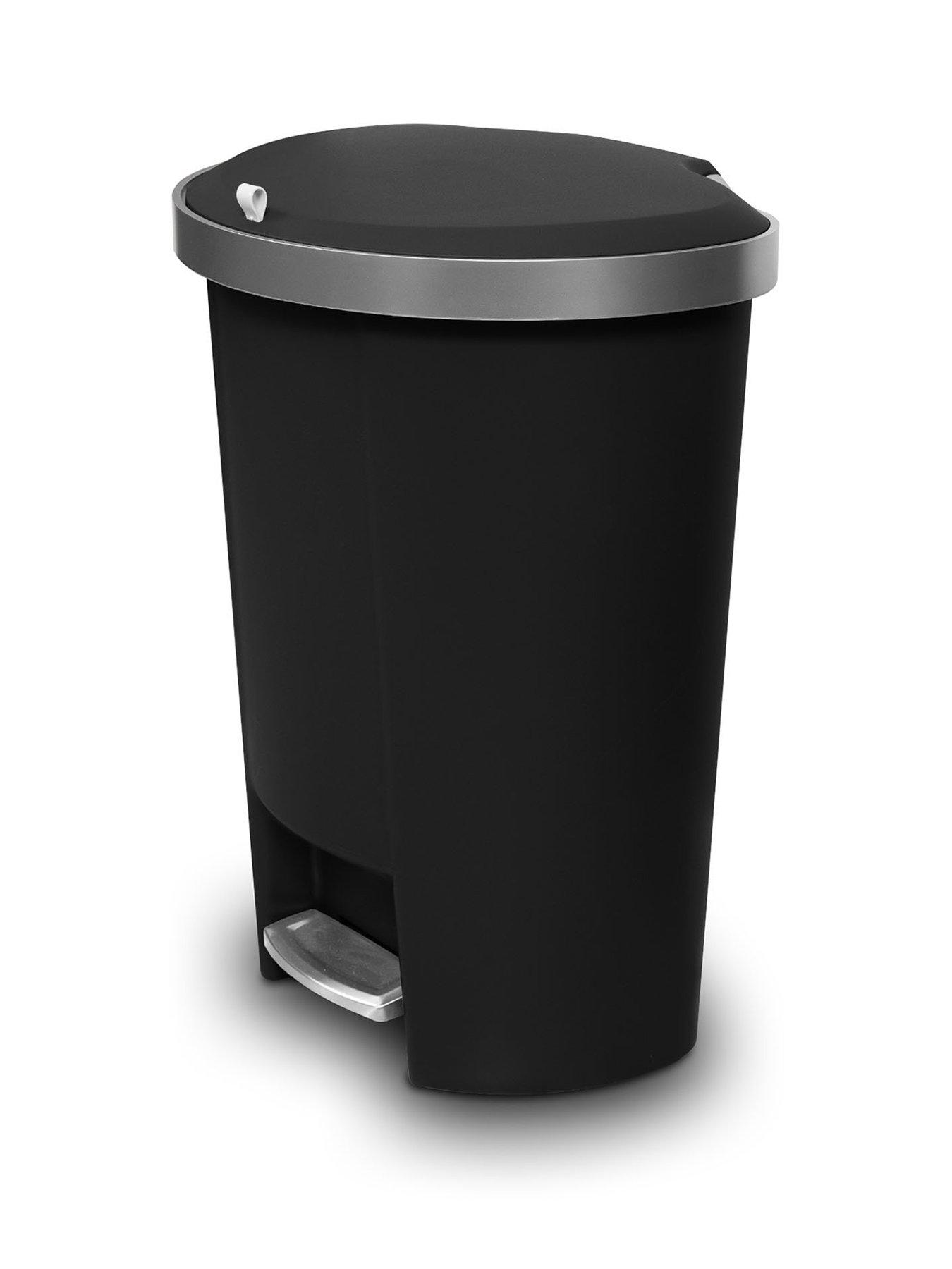 addis-mode-50ltr-semi-d-shape-plastic-pedal-bin-black