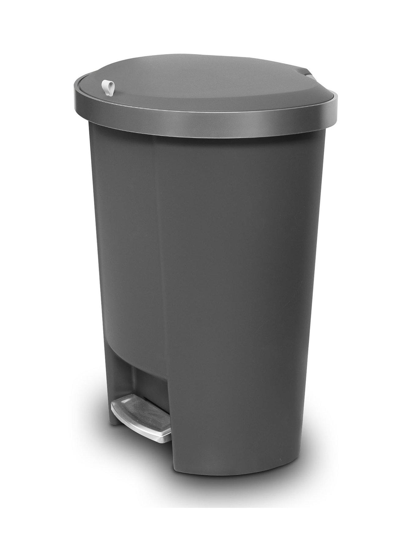 Addis Mode 50ltr Semi D Shape Plastic Pedal Bin - Grey