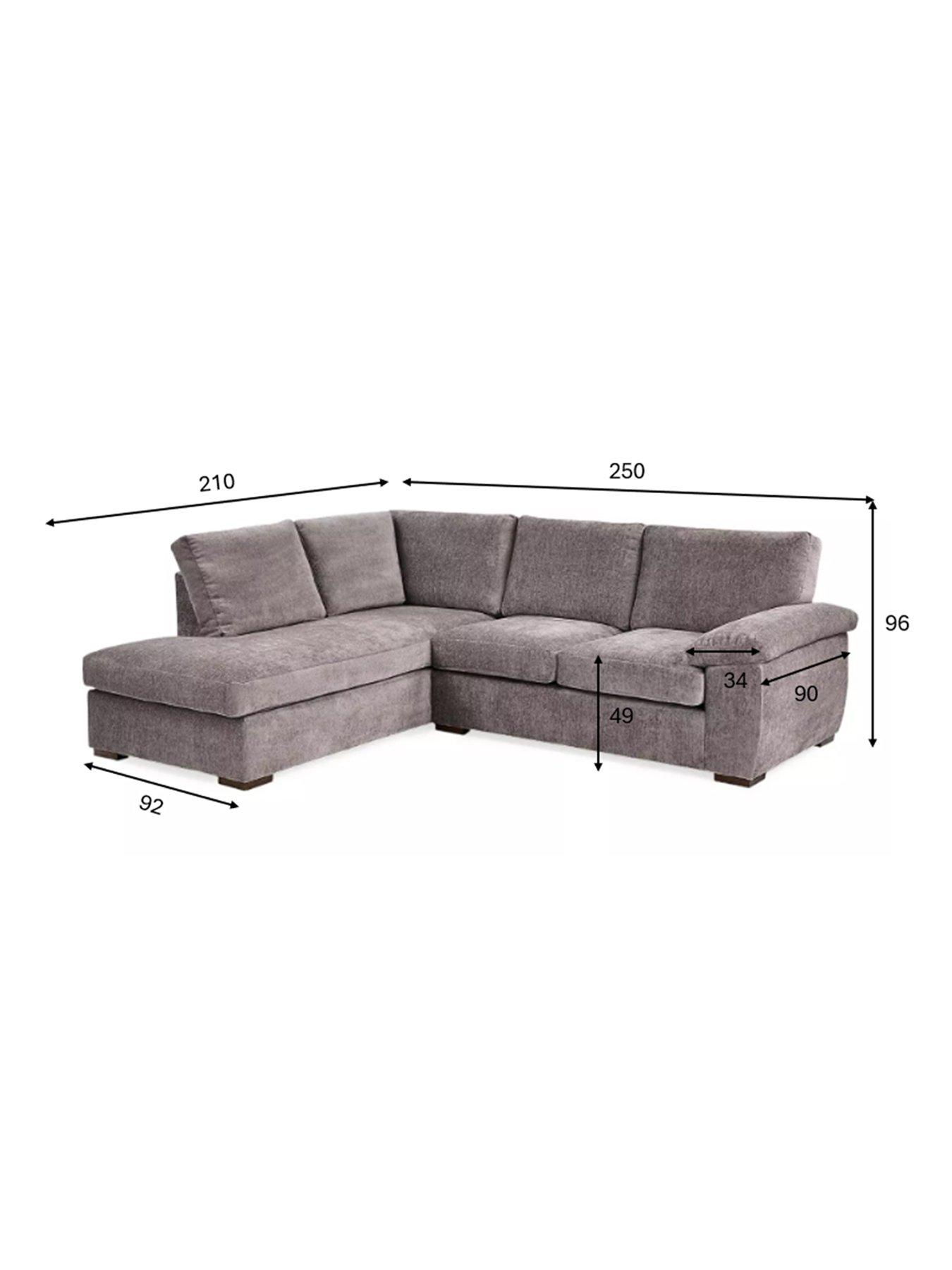 Image 7 of 7 of The Very Collection Salerno Standard Seater Fabric Left Hand Corner Chaise Sofa - Grey - FSC&reg; Certified