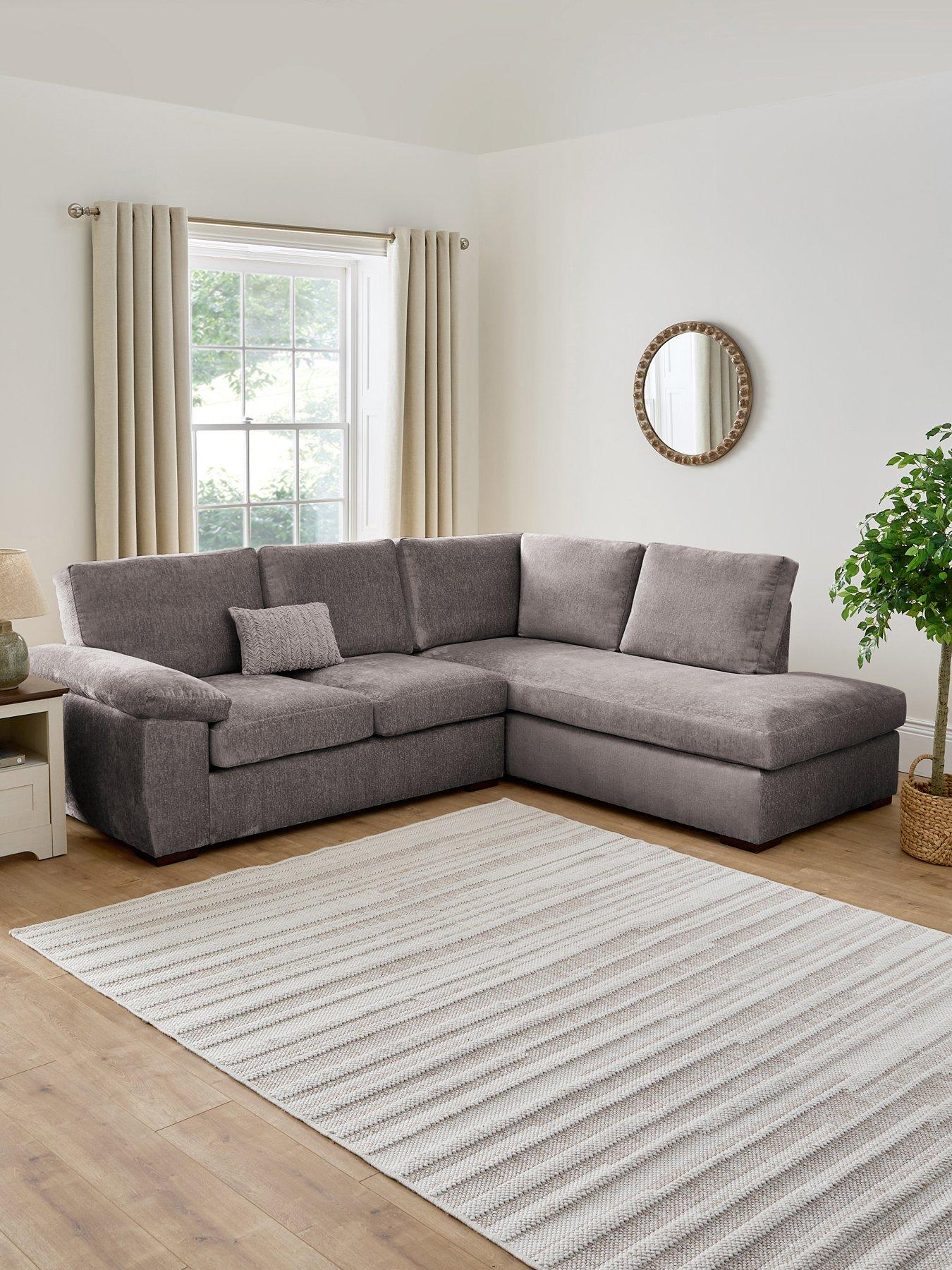 undefined Salerno Fabric Right Hand Corner Chaise Sofa - Grey - FSC® Certified