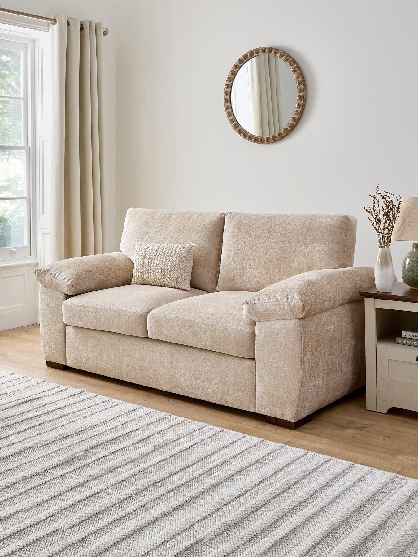 undefined Salerno Standard 2 Seater Fabric Sofa - Natural - FSC® Certified