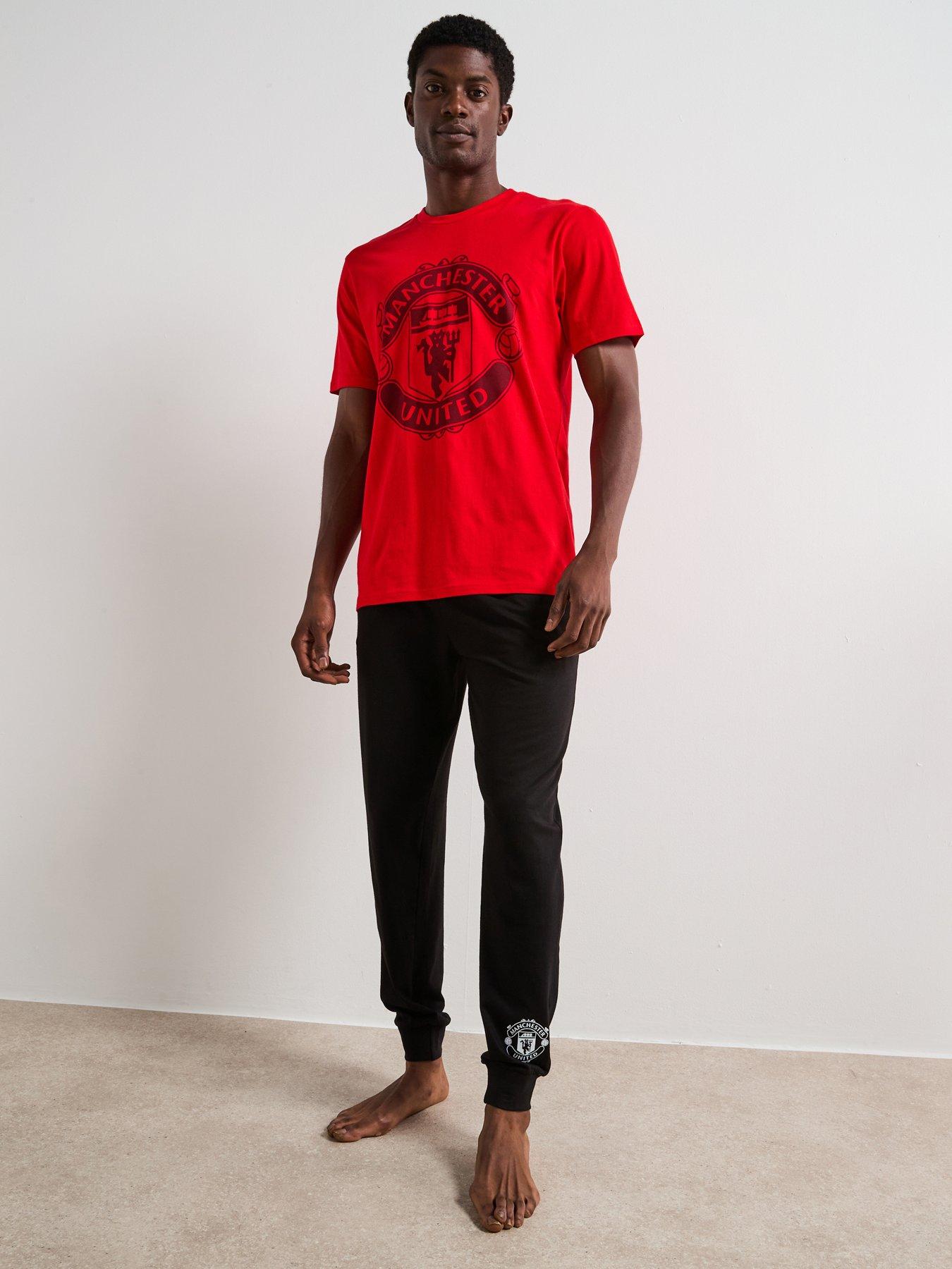 undefined Mens Manchester United FC Short Sleeve Pyjama Set - Red