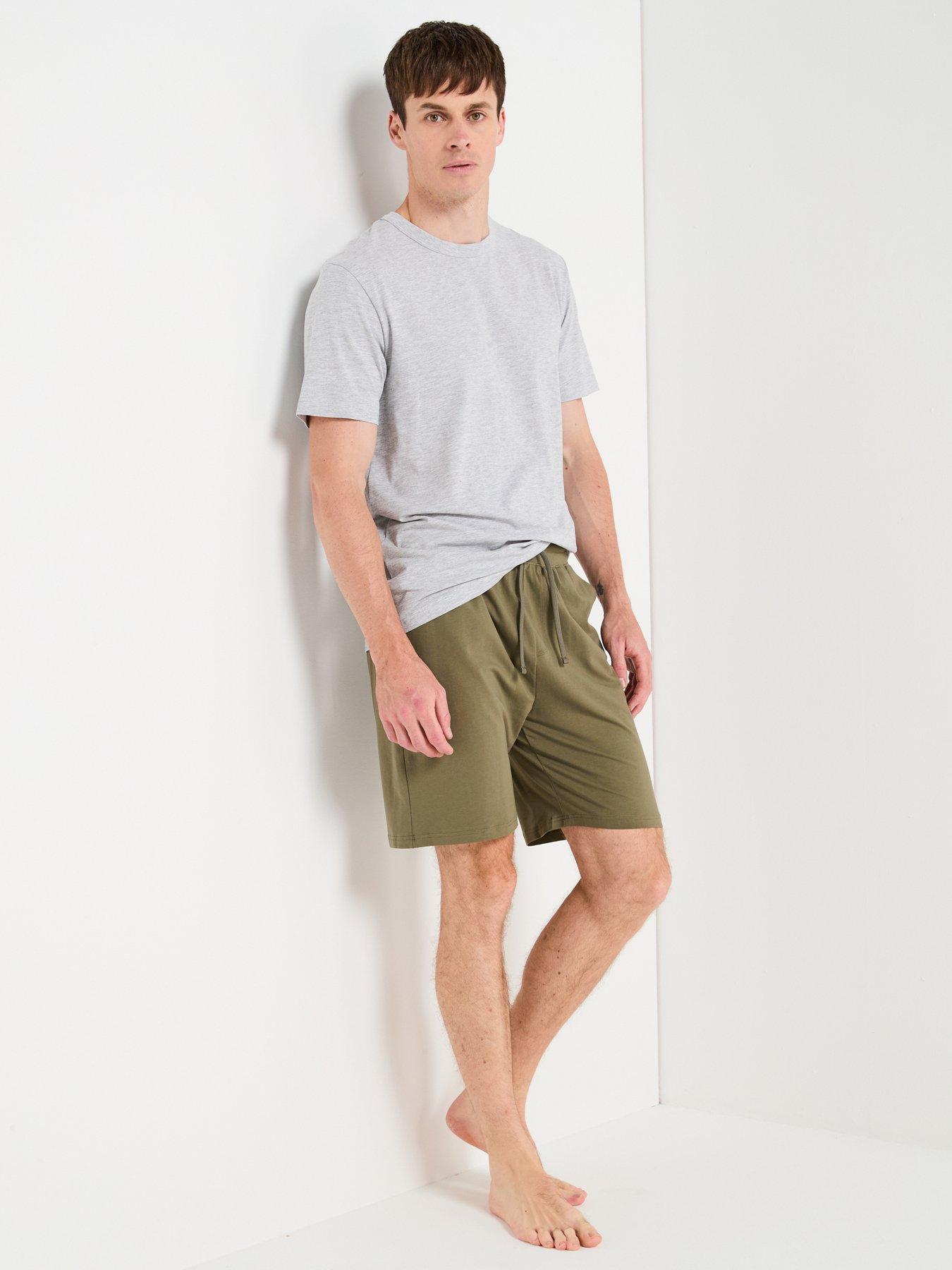 Image 3 of 6 of Very Man T-Shirt and Shorts PJ Set - Khaki/Grey