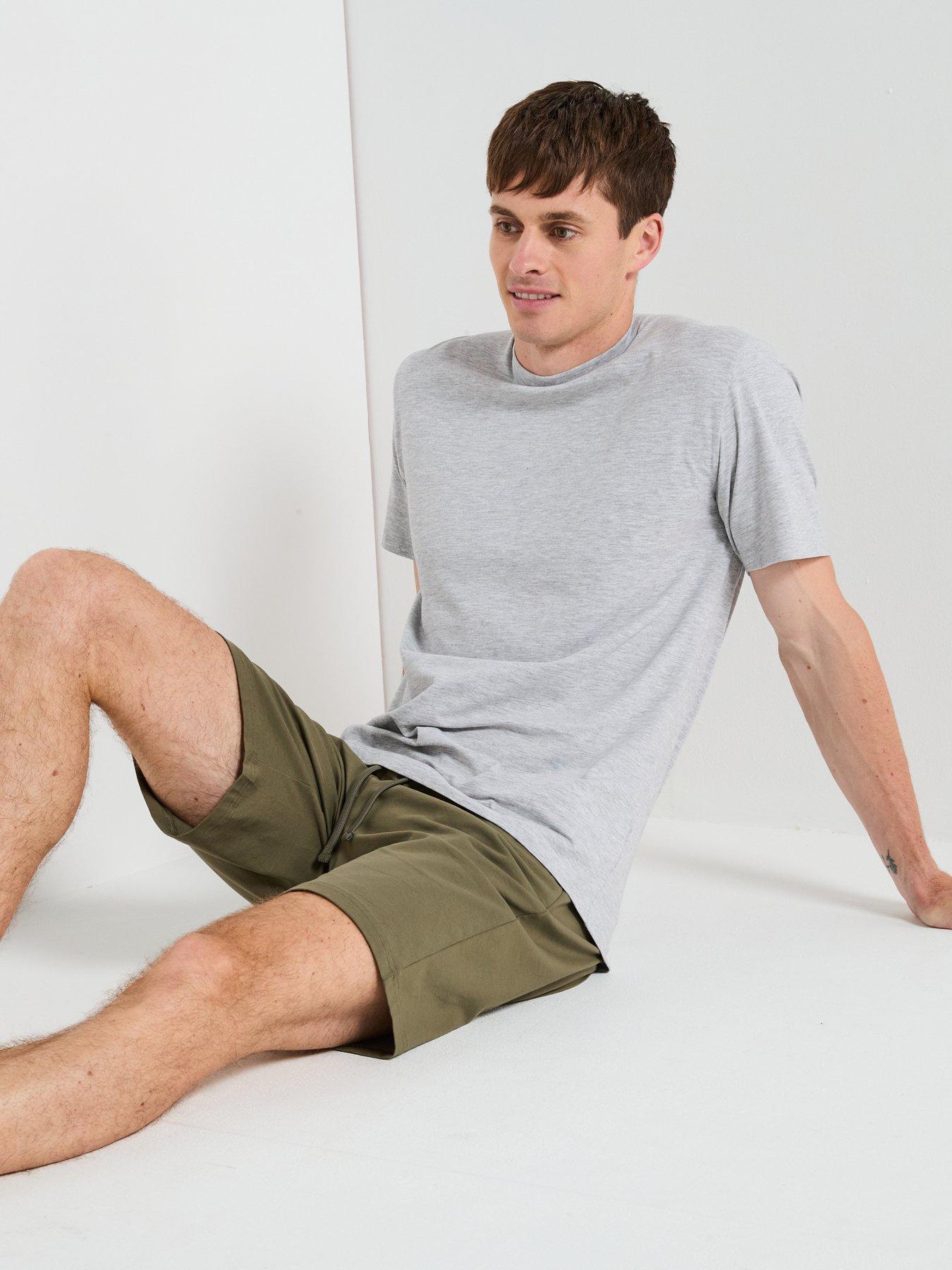 Image 5 of 6 of Very Man T-Shirt and Shorts PJ Set - Khaki/Grey