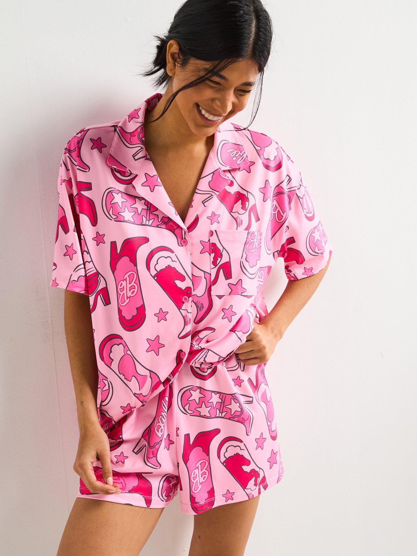 undefined Ladies Short Sleeve Short Pyjama Set - Pink