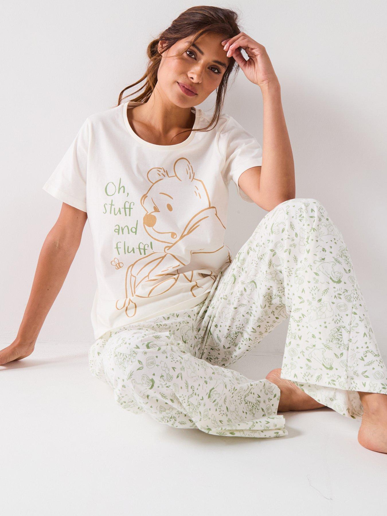 undefined Ladies Short Sleeve Pyjama Set - Cream