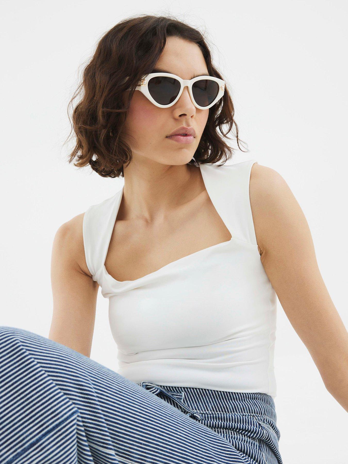 Image 4 of 4 of River Island Square Neck Bodysuit - White
