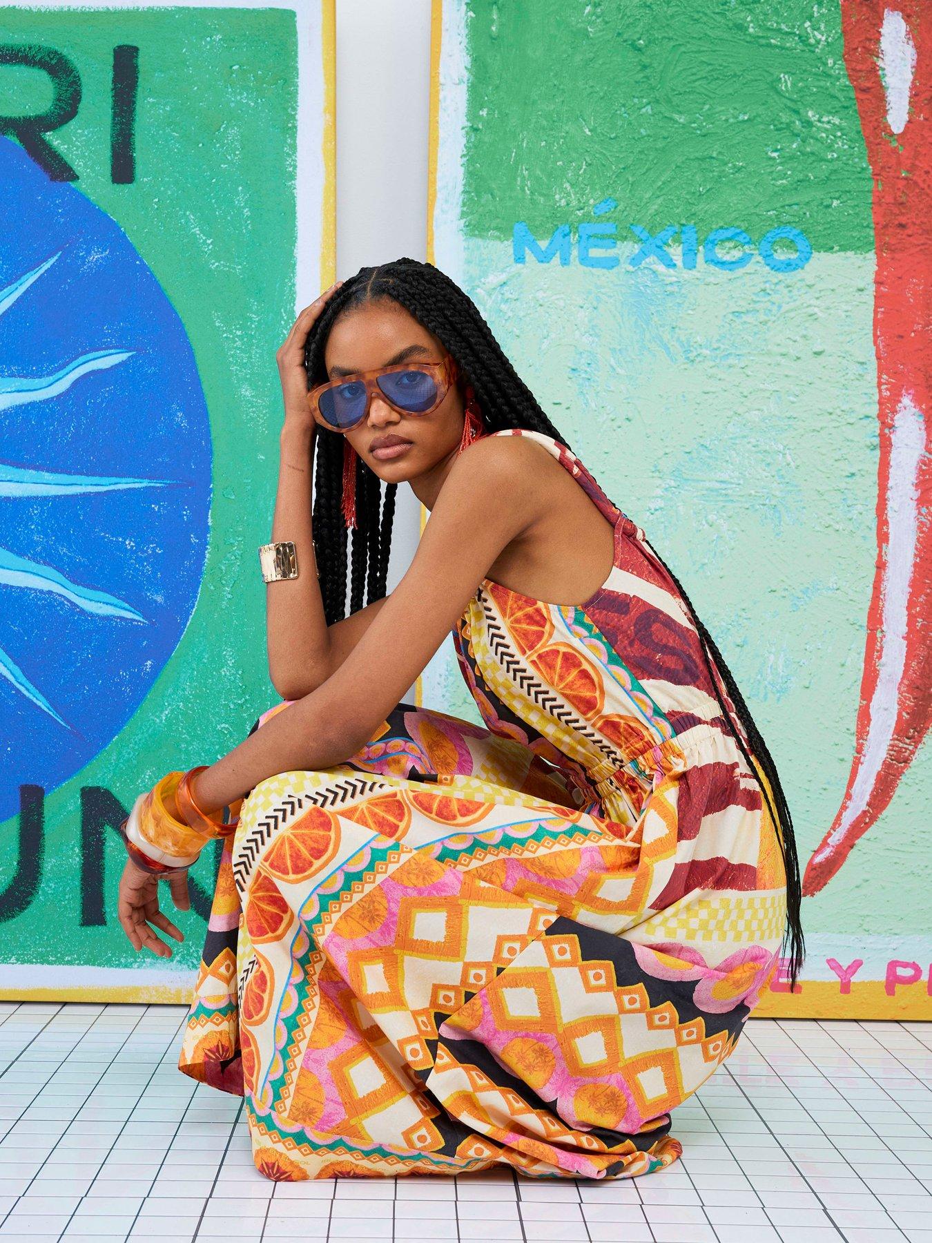 undefined Atlas Maxi Slip Dress - Multi Colour