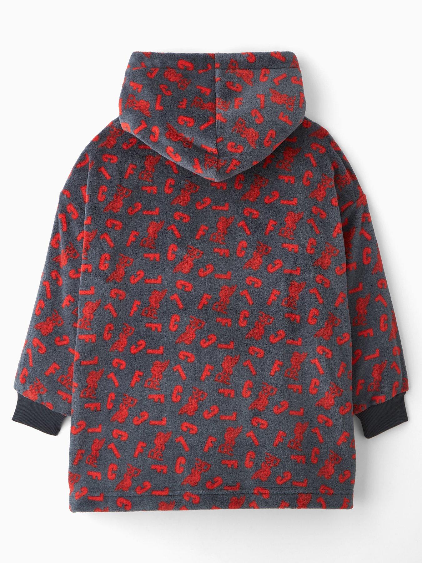 Image 2 of 4 of Liverpool FC LFC Junior Unisex Hooded Robe Blanket&nbsp; - Grey