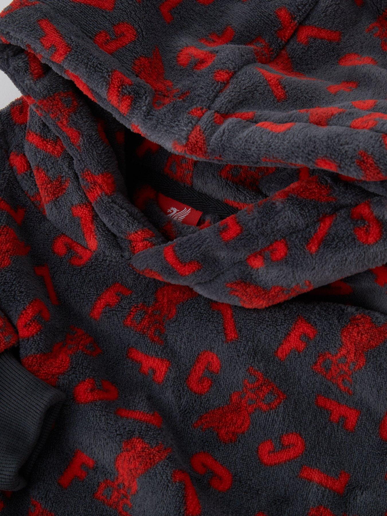 Image 4 of 4 of Liverpool FC LFC Junior Unisex Hooded Robe Blanket&nbsp; - Grey