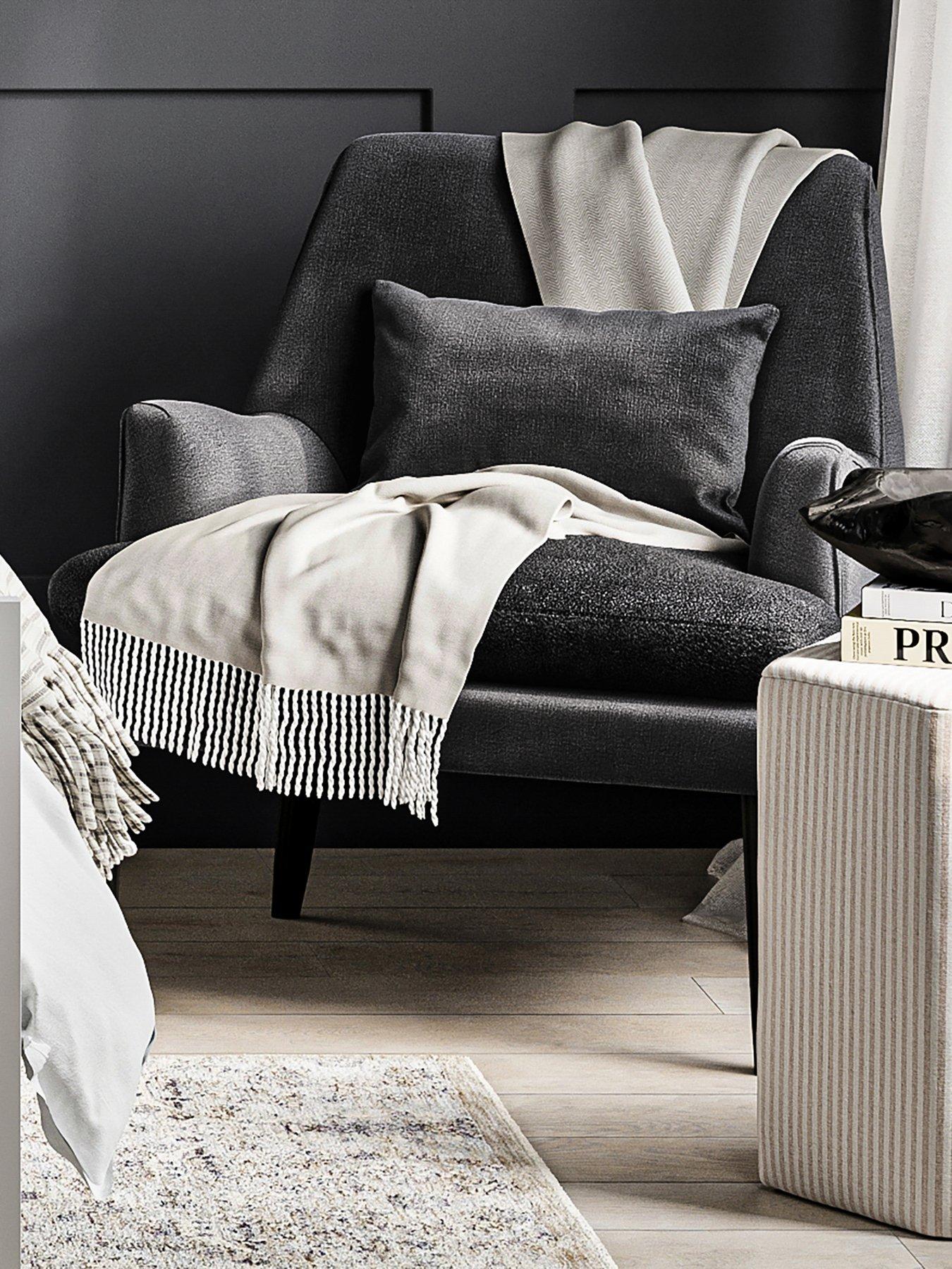 Product photograph of Lpd Home Montana Accent Chair - Anthracite from very.co.uk