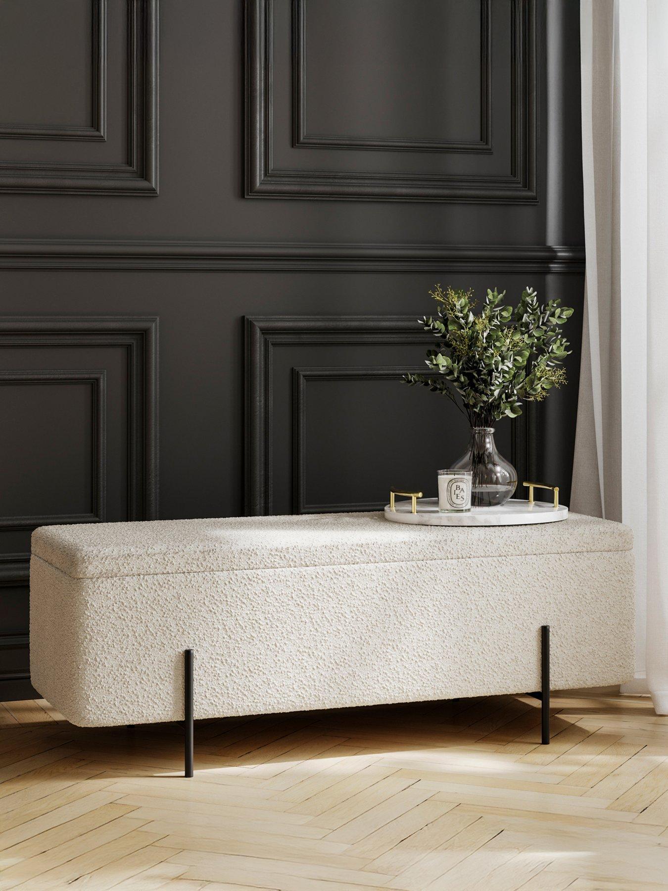 LPD Home Lola Storage Ottoman - Ivory