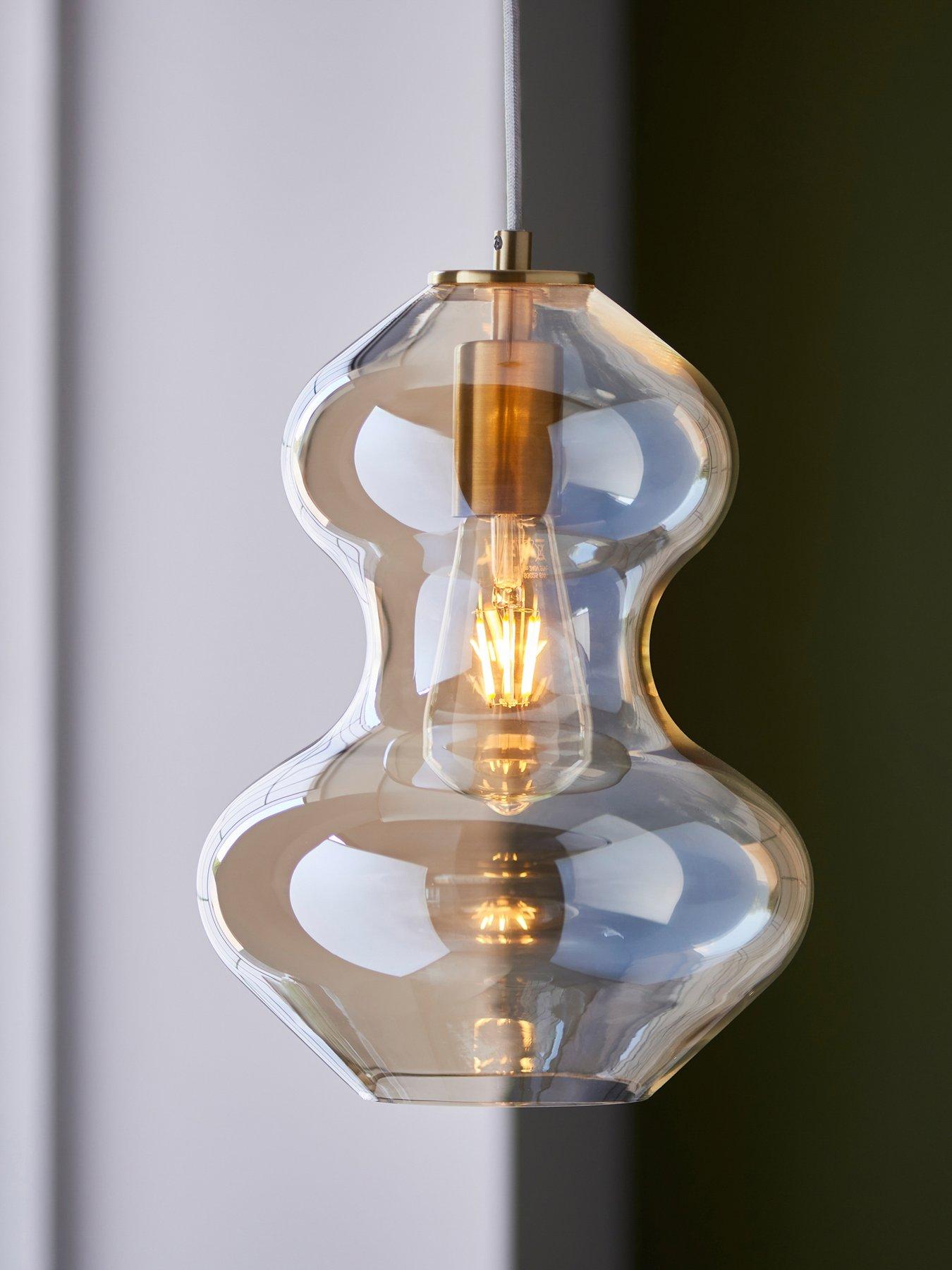 undefined Kelda Oval Ceiling light Satin Brass Champagne