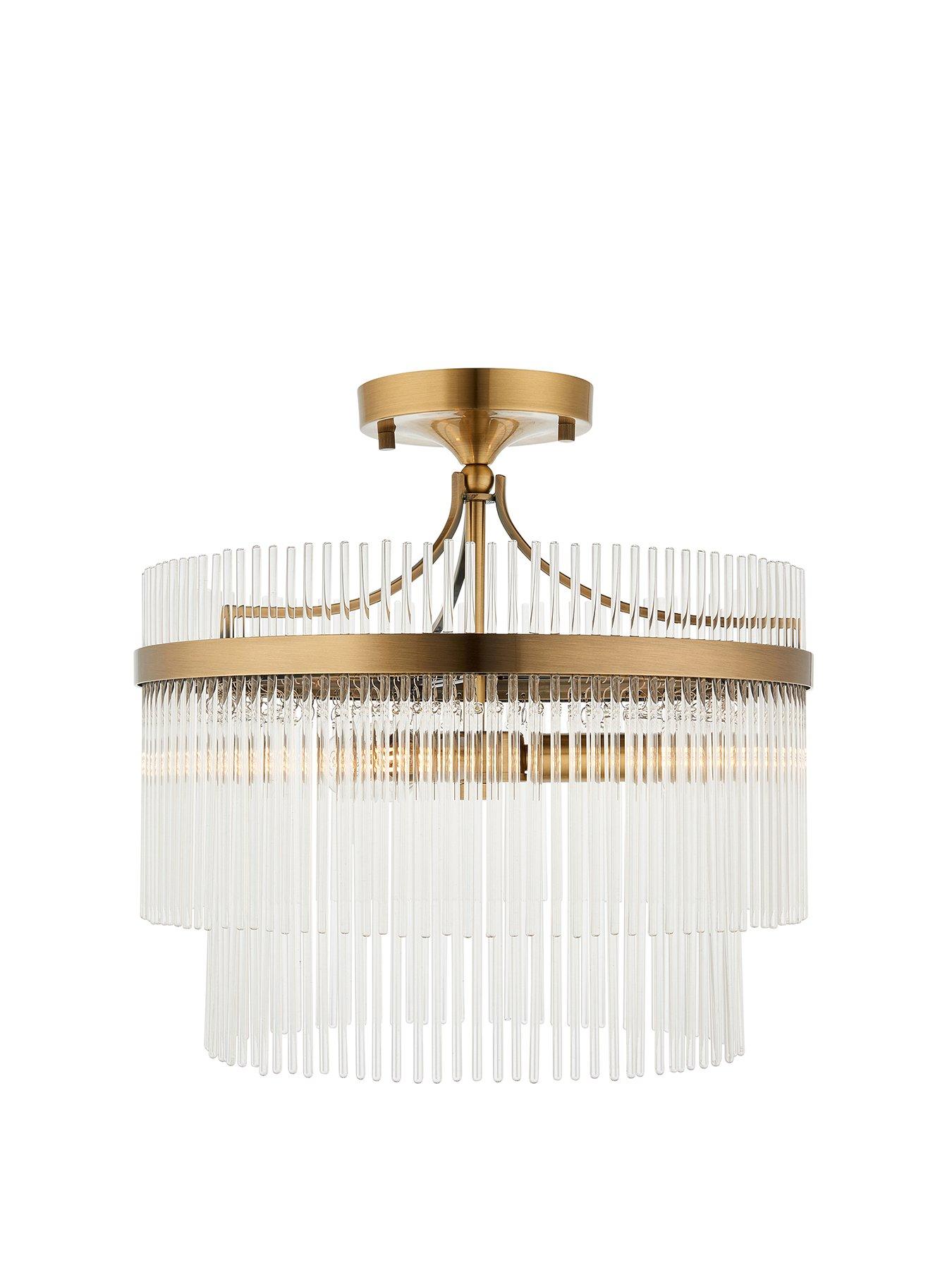 Image 2 of 7 of Gallery Direct Marietta 3 Ceiling Light Antique Brass