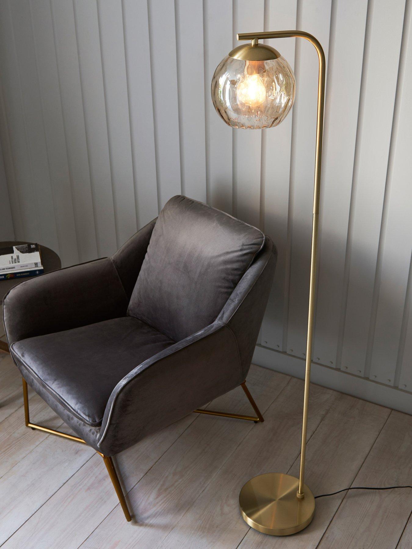 undefined Dimple 1 Floor Light Satin Gold