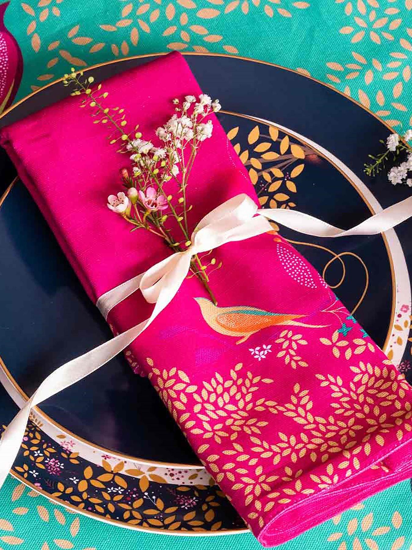 Image 1 of 5 of Sara Miller Chelsea Cotton Napkins - Pink