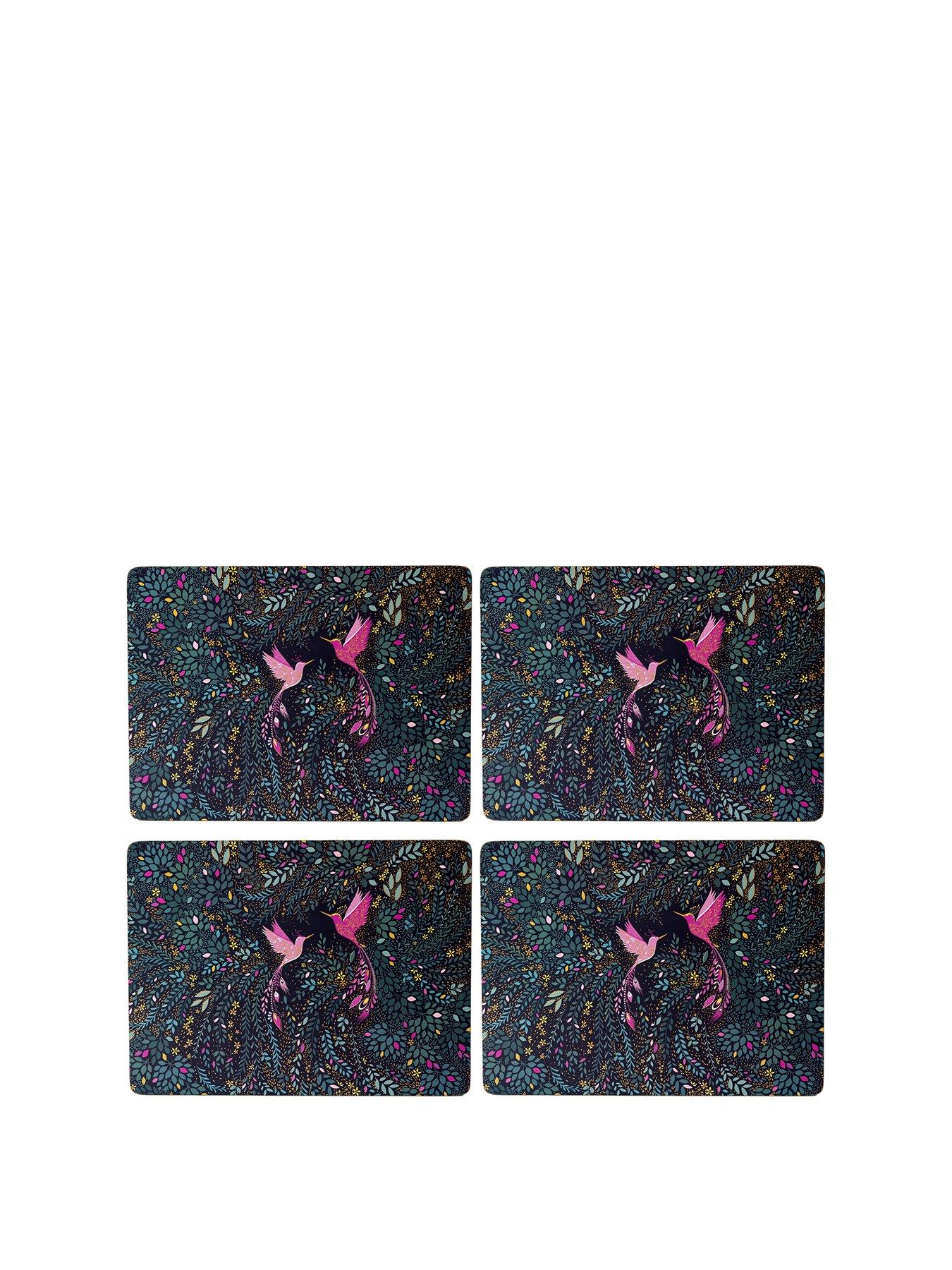 Image 2 of 5 of Sara Miller &nbsp;India Collection Set of 4 Placemats &ndash; Hummingbird Paradise