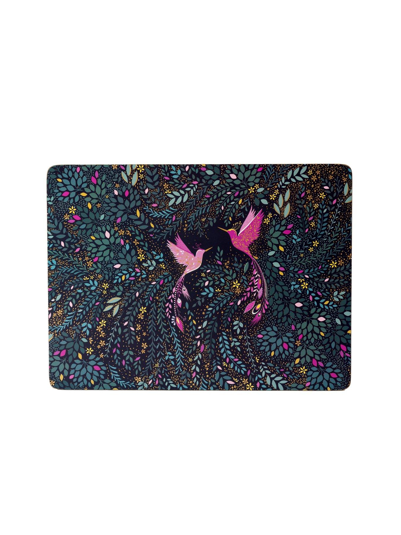 Image 3 of 5 of Sara Miller &nbsp;India Collection Set of 4 Placemats &ndash; Hummingbird Paradise