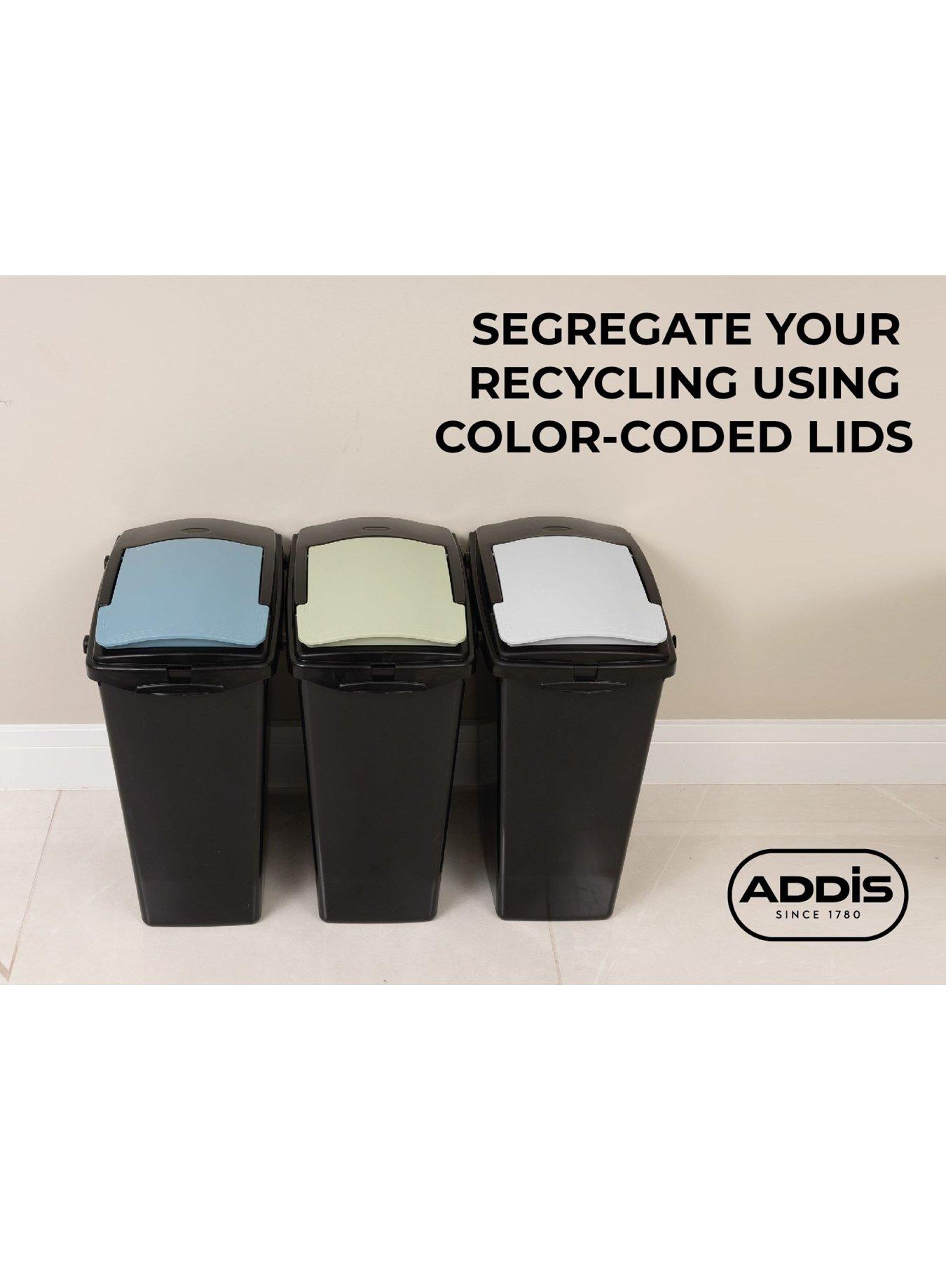 Image 3 of 8 of Addis Set of 3 40ltr Recycling Bins - Green