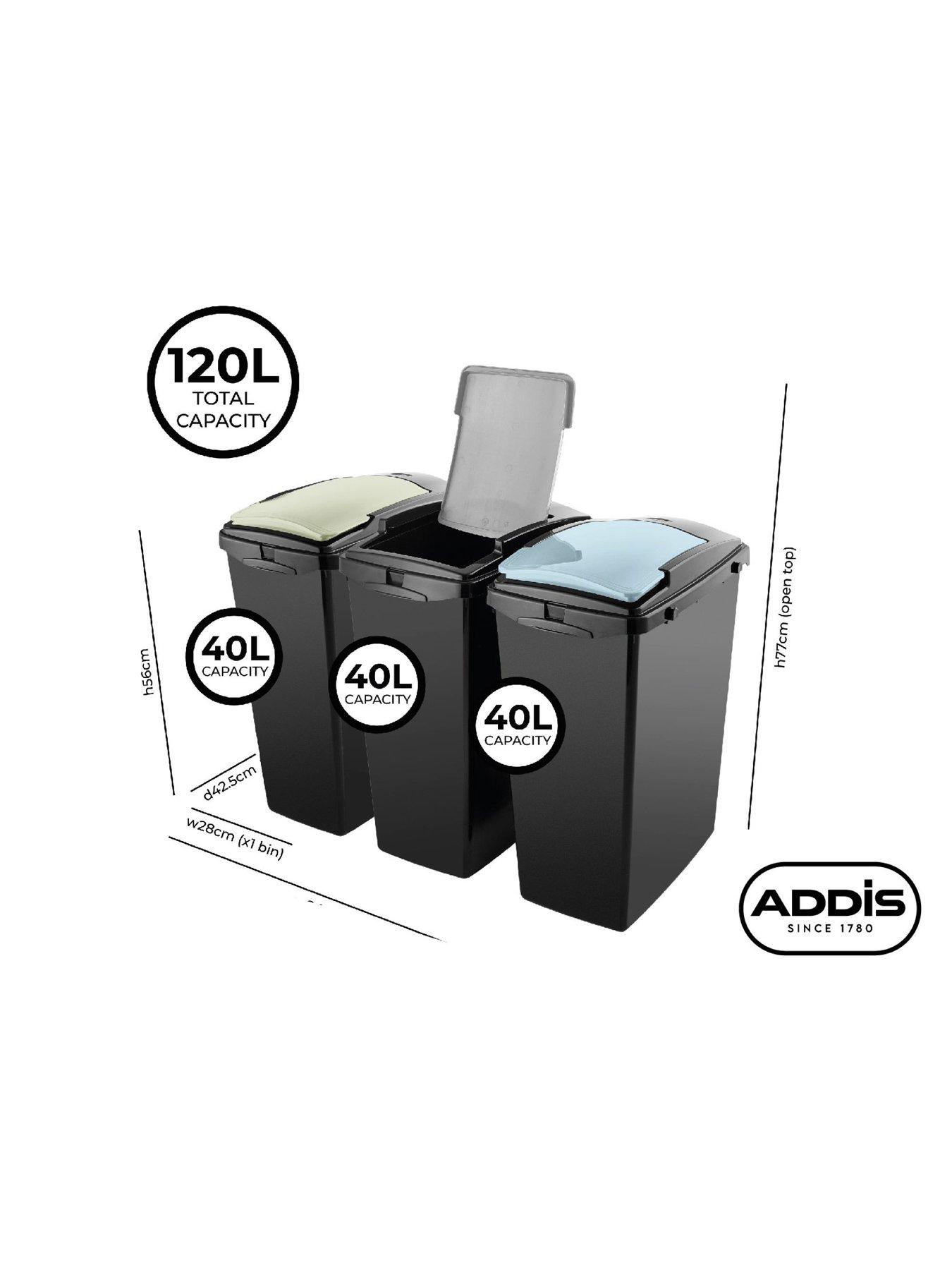 Image 7 of 8 of Addis Set of 3 40ltr Recycling Bins - Green