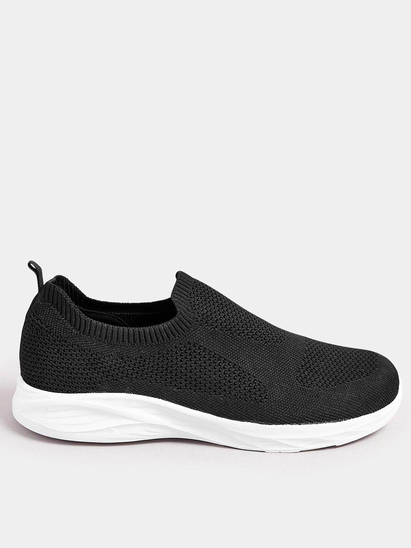 Yours Extra Wide Fit Slip On Knitted Trainer Black Very