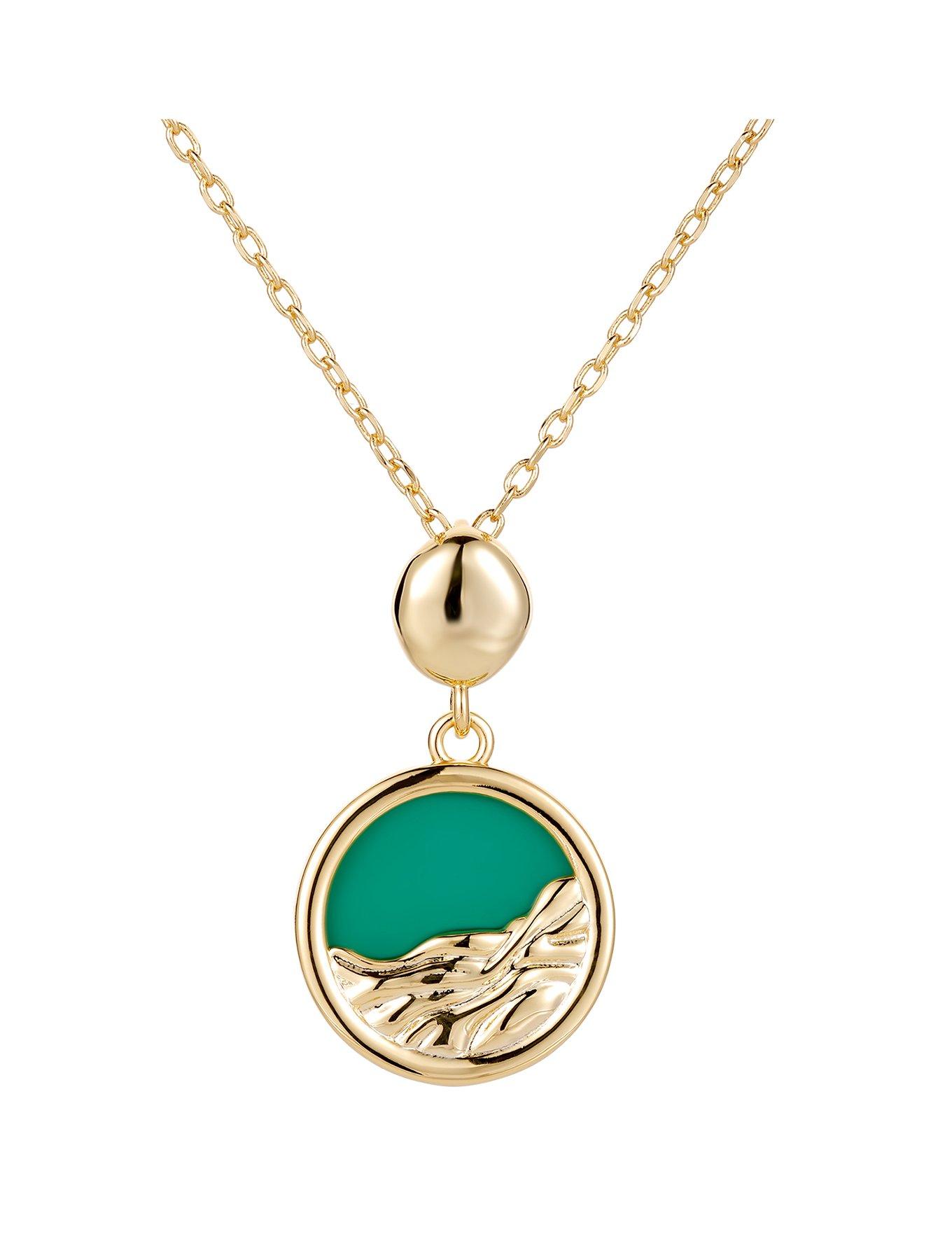 undefined Gold Plated Green Window Pendant