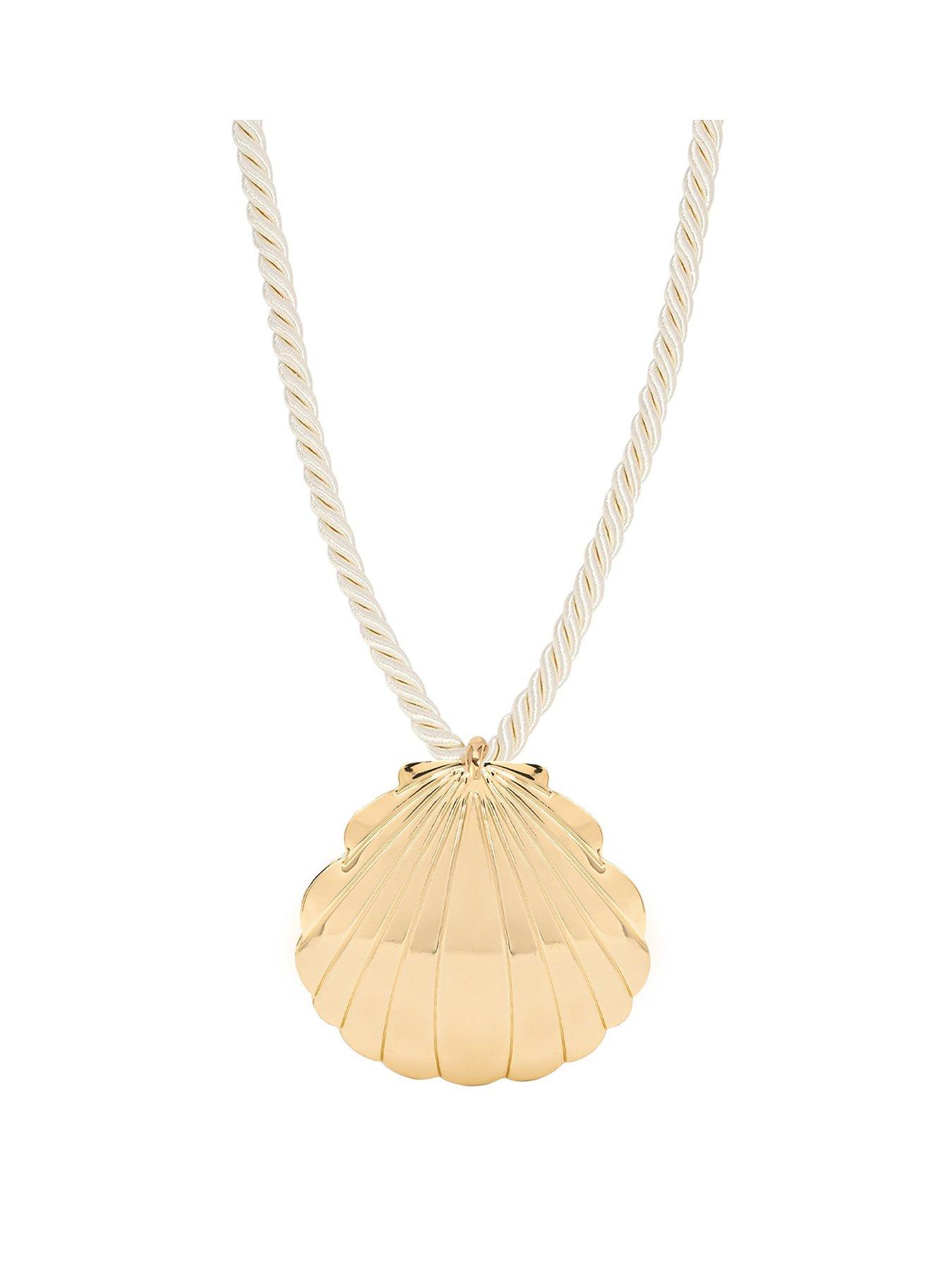undefined Statement Gold Plated Shell Necklace