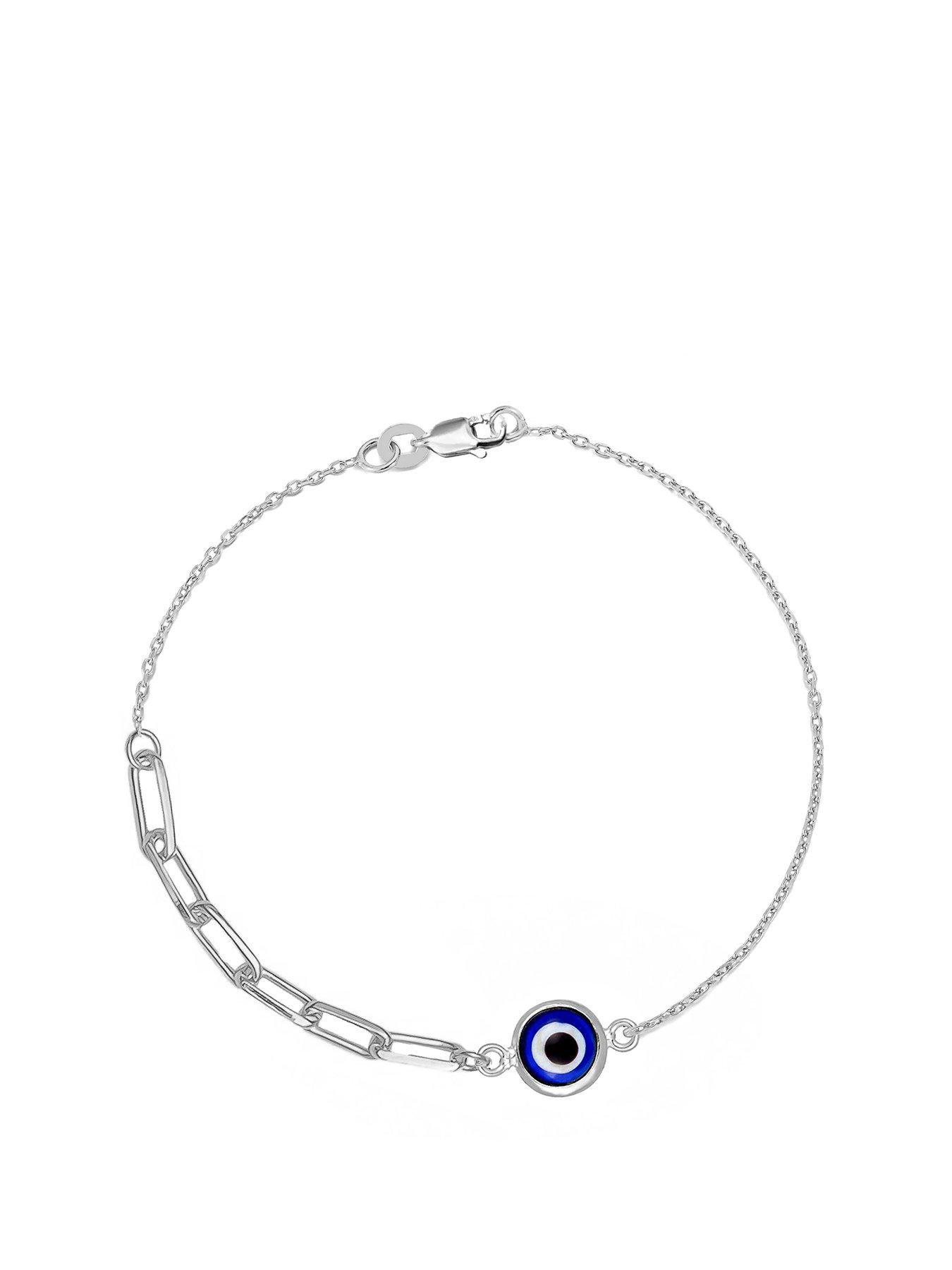undefined Sterling Silver Evil Eye Chain Bracelet