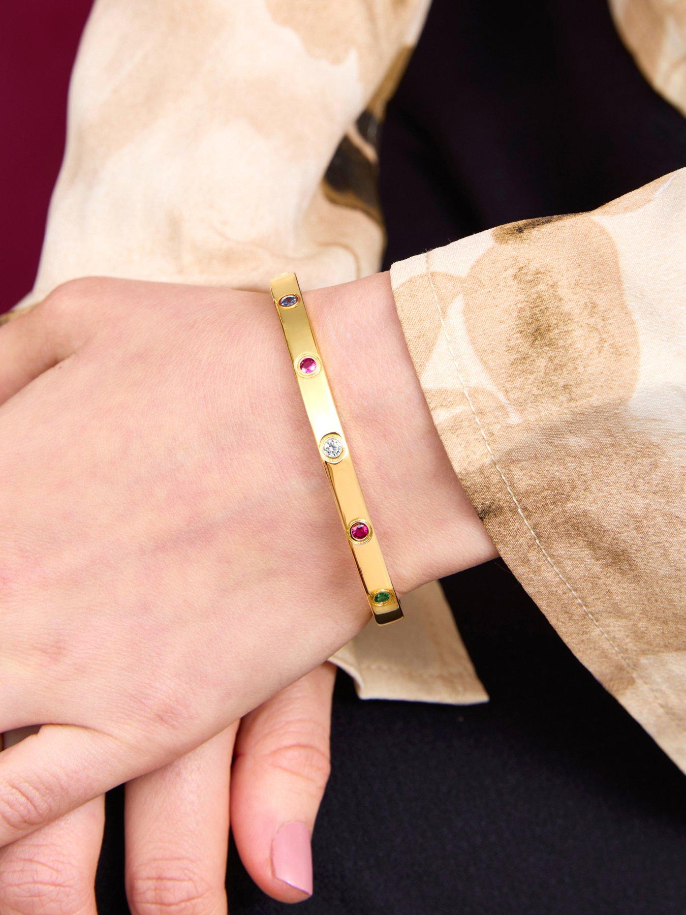 Image 2 of 5 of V by Very Gold Plated Multi CZ Bangle