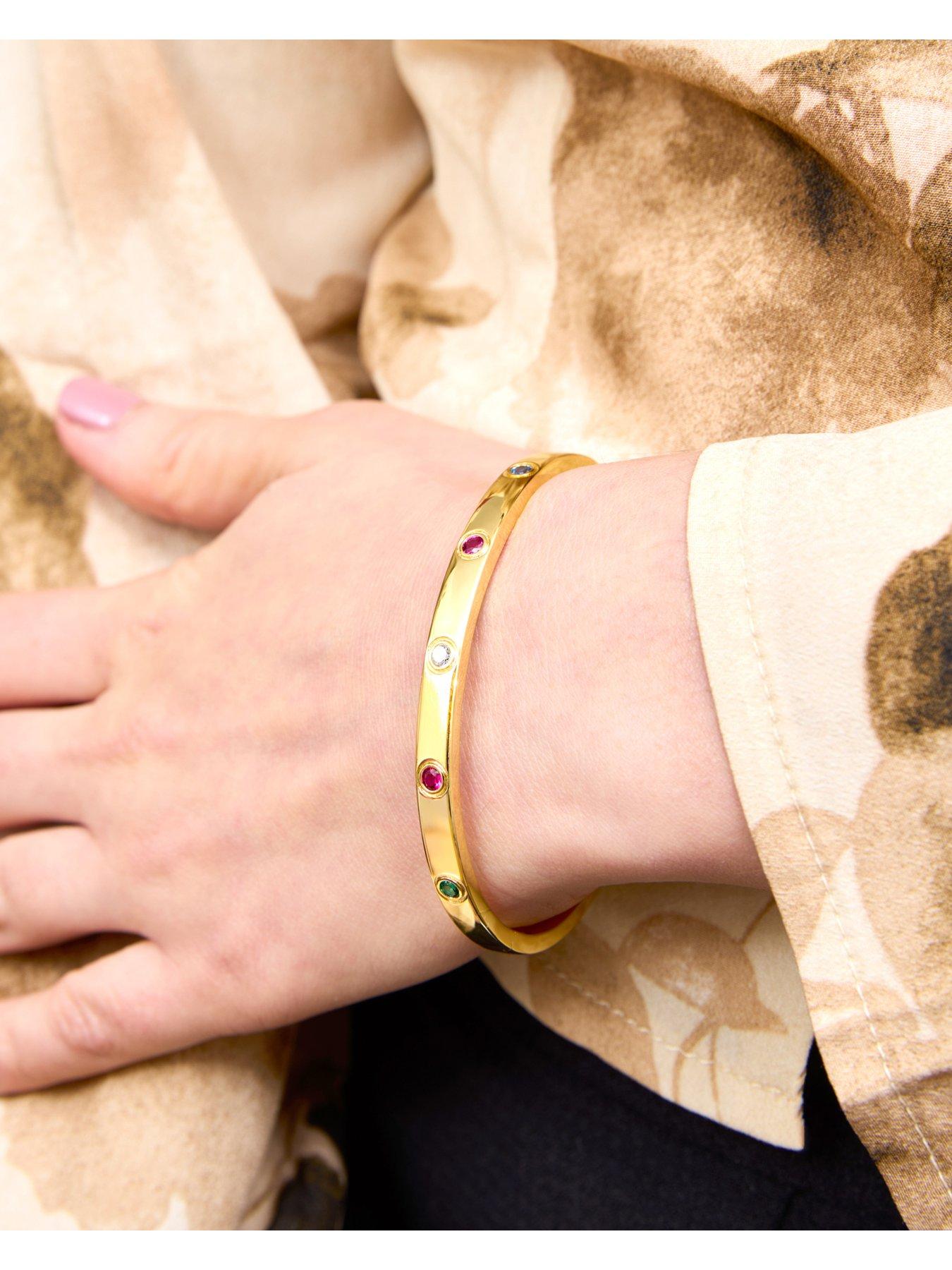 Image 3 of 5 of V by Very Gold Plated Multi CZ Bangle
