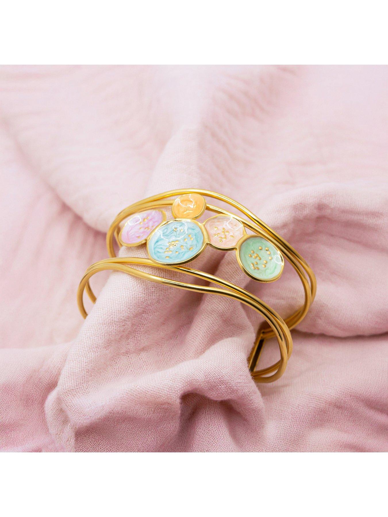 Image 5 of 6 of V by Very Gold Plated Colorful Enamel Cuff Bangle