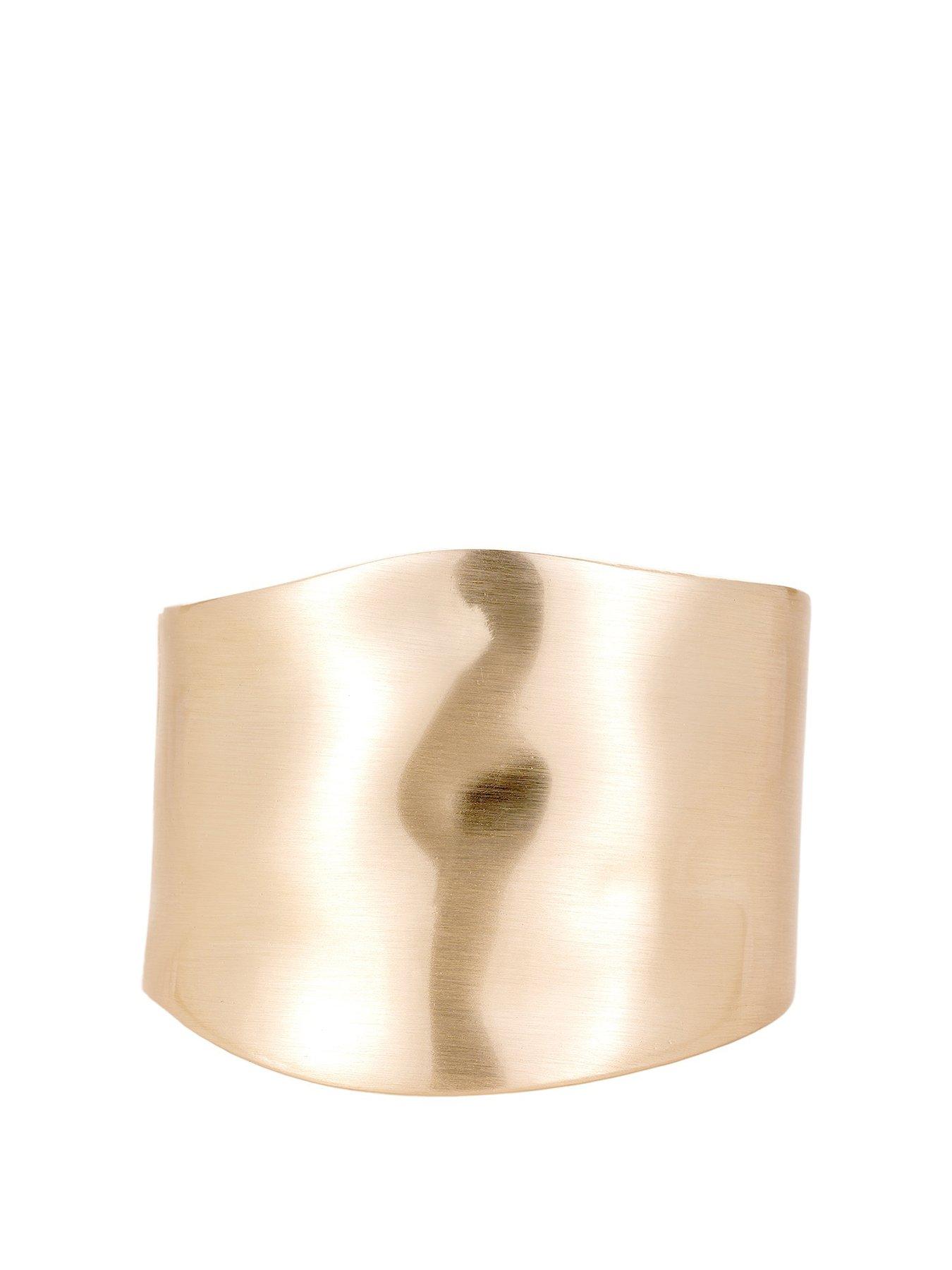 undefined Chunky Statement Gold Plated Molten Bangle