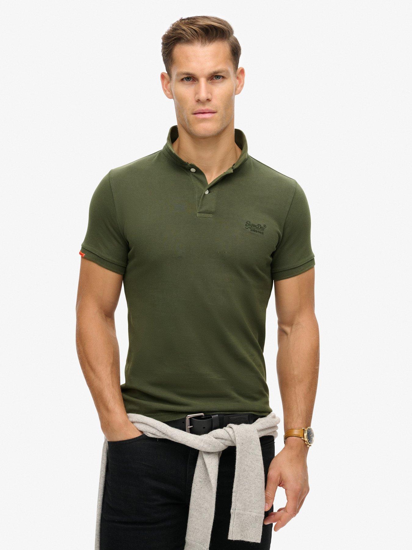 undefined Vintage Slim Fit Short Sleeve Polo Shirt - Khaki