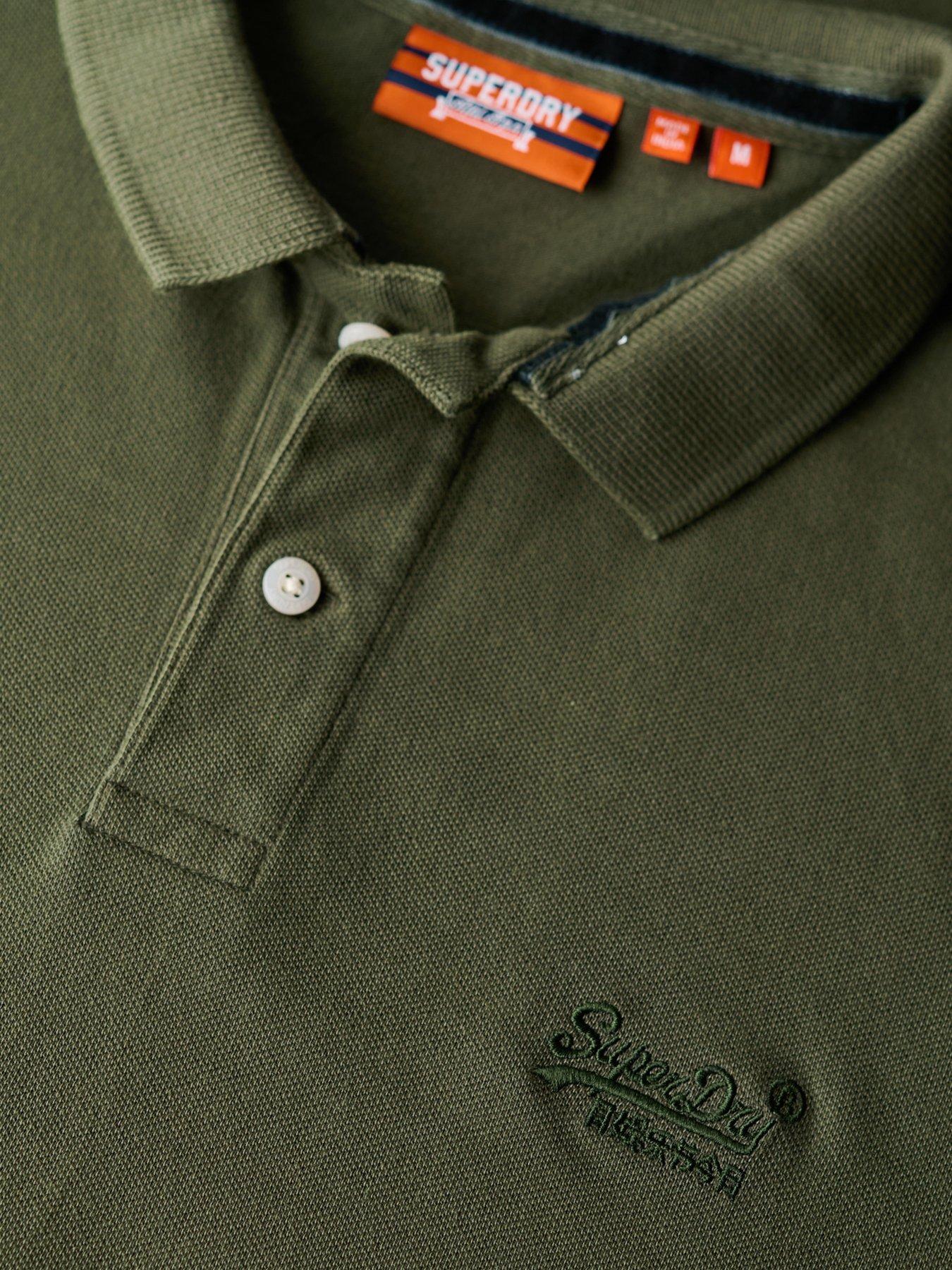 Image 5 of 5 of Superdry Vintage Slim Fit Short Sleeve Polo Shirt - Khaki