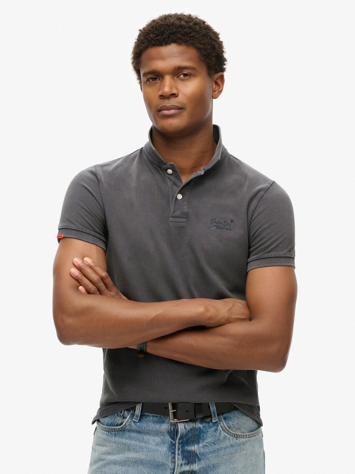 undefined Vintage Slim Fit Short Sleeve Polo Shirt - Black