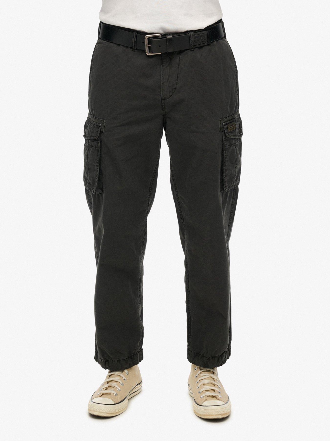 undefined Parachute Straight Fit Cargo Trousers - Black