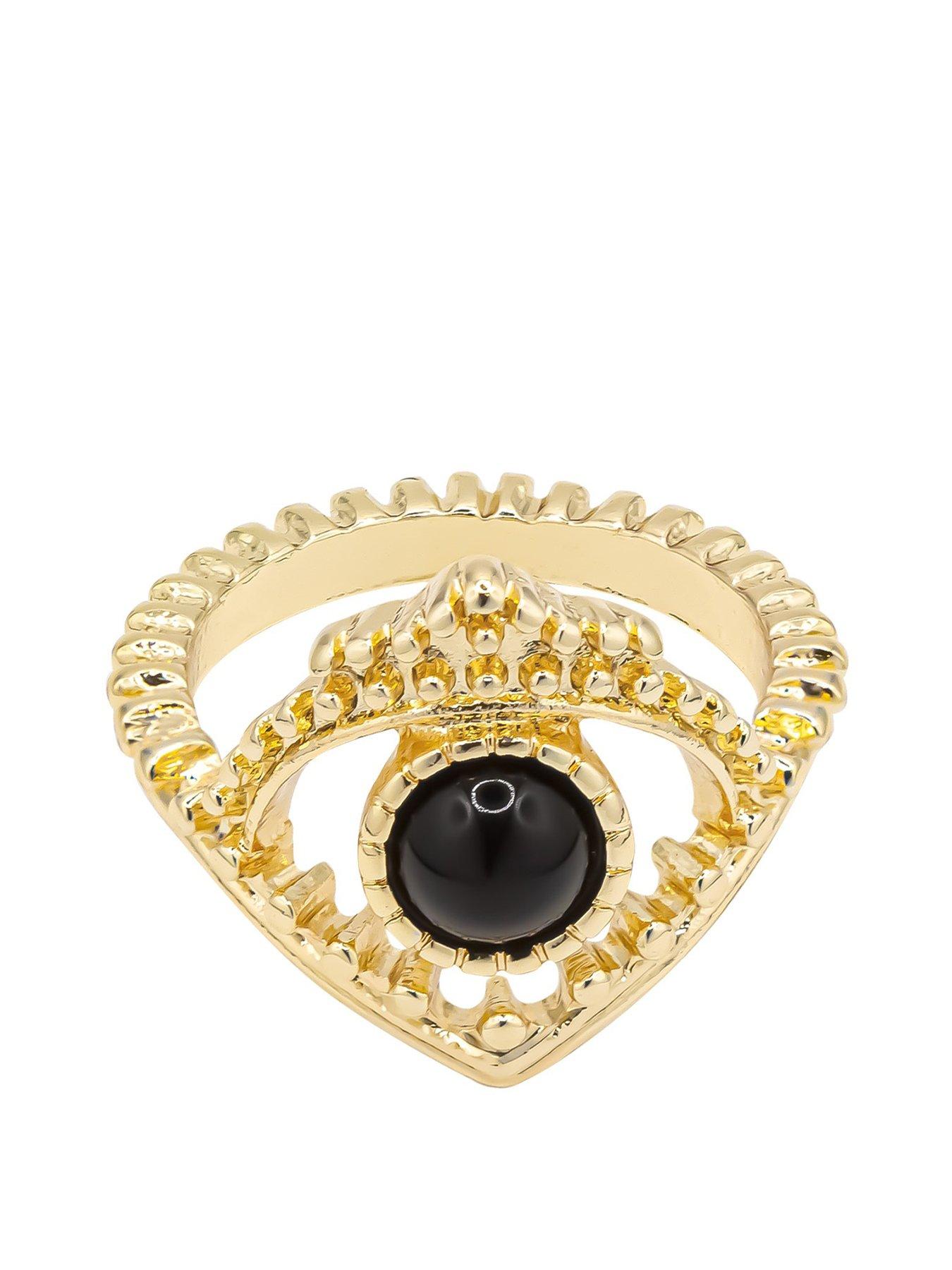 undefined Gold Plated Onyx Eye Ring