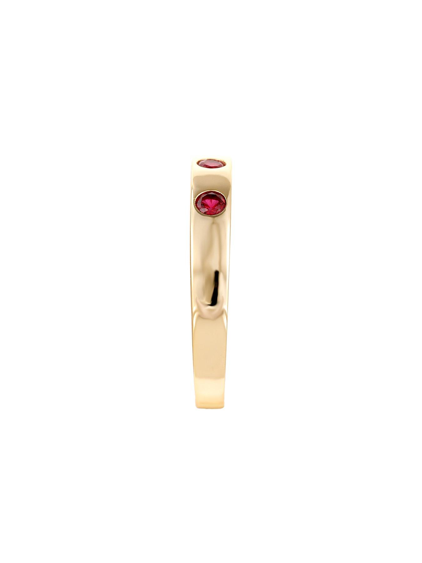 Image 4 of 5 of V by Very Sterling Silver Gold Plated Multi CZ Ring