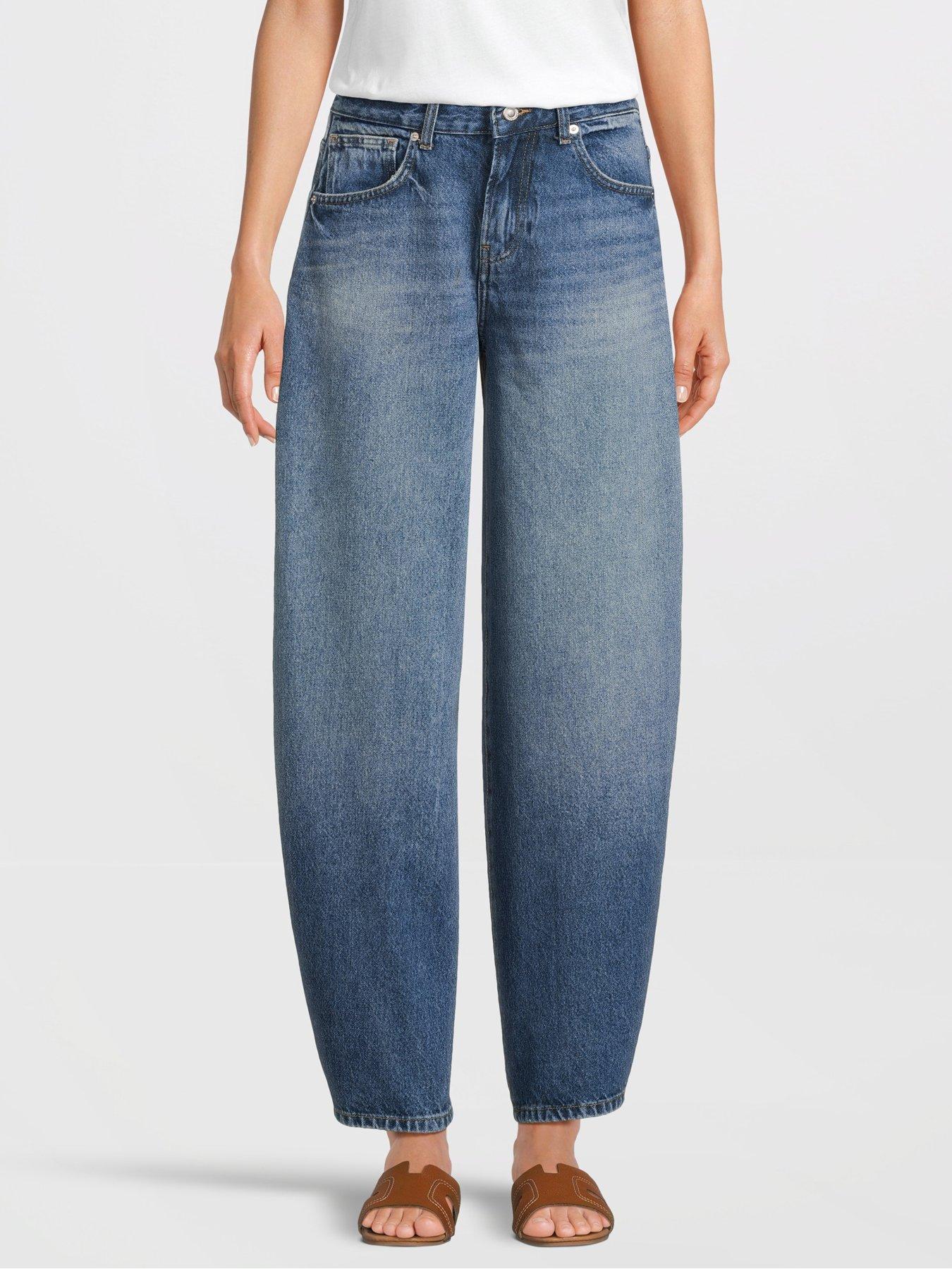 undefined Taylor High Waist Barrel Denim Jean - Blue