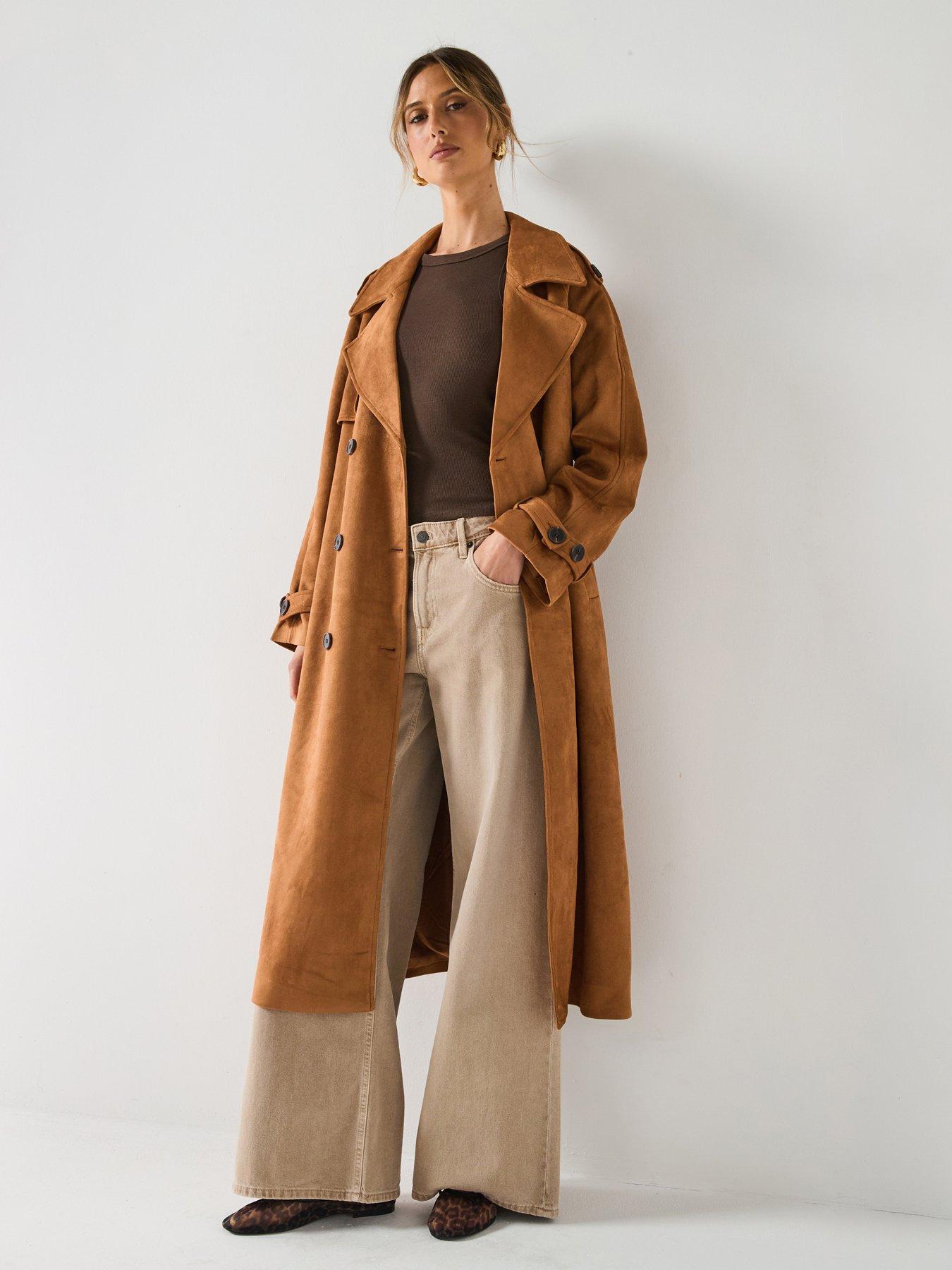 Only: Norma Faux Suede Trenchcoat - Multi