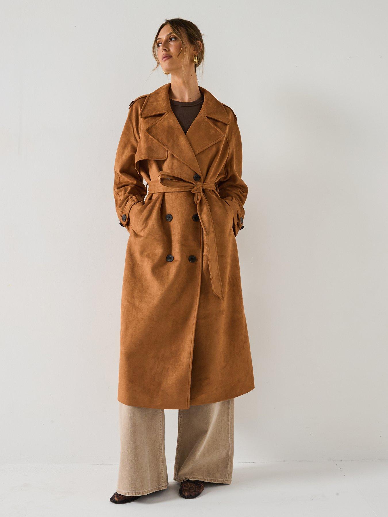 Only Norma Faux Suede Trenchcoat Multi Very