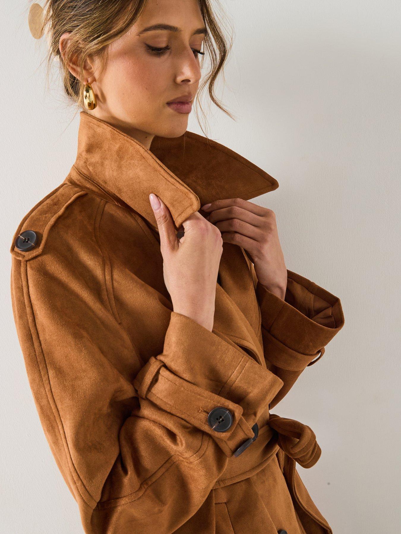 Only Norma Faux Suede Trenchcoat Multi Very