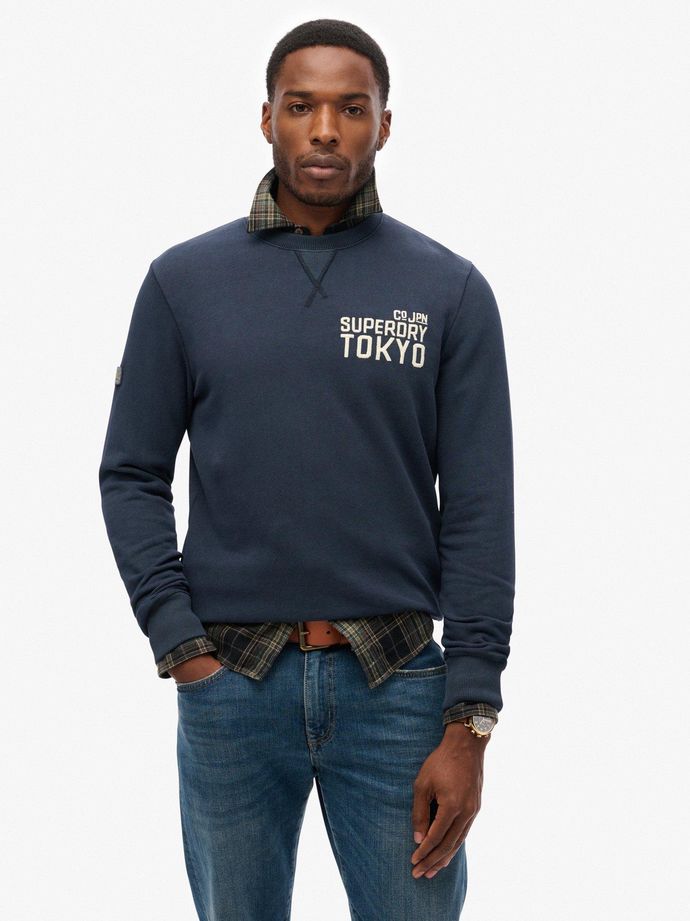 undefined Workwear Applique Logo Crew Sweat - Navy