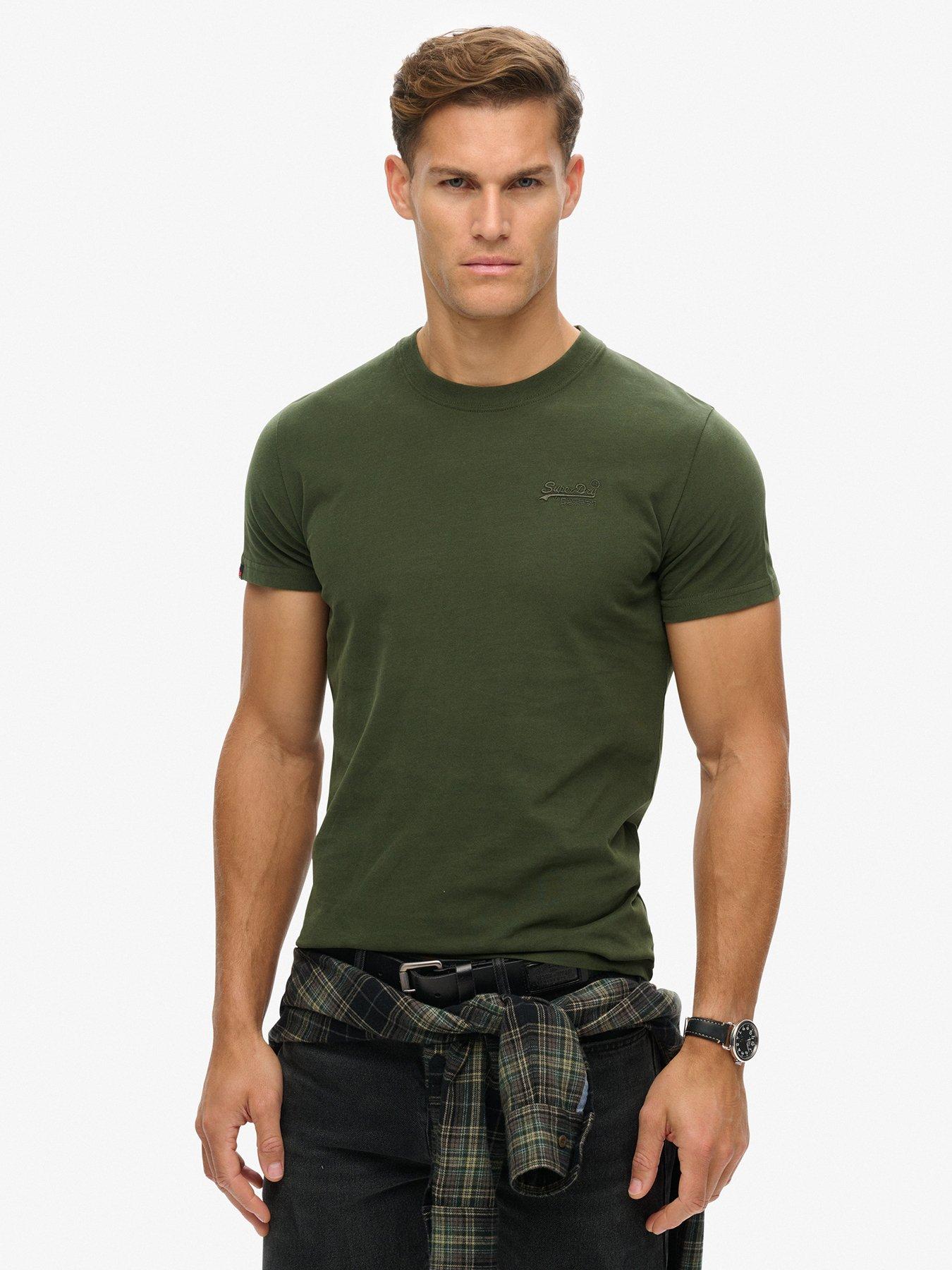 undefined Essential Logo Embroidered Short Sleeve T-Shirt - Green